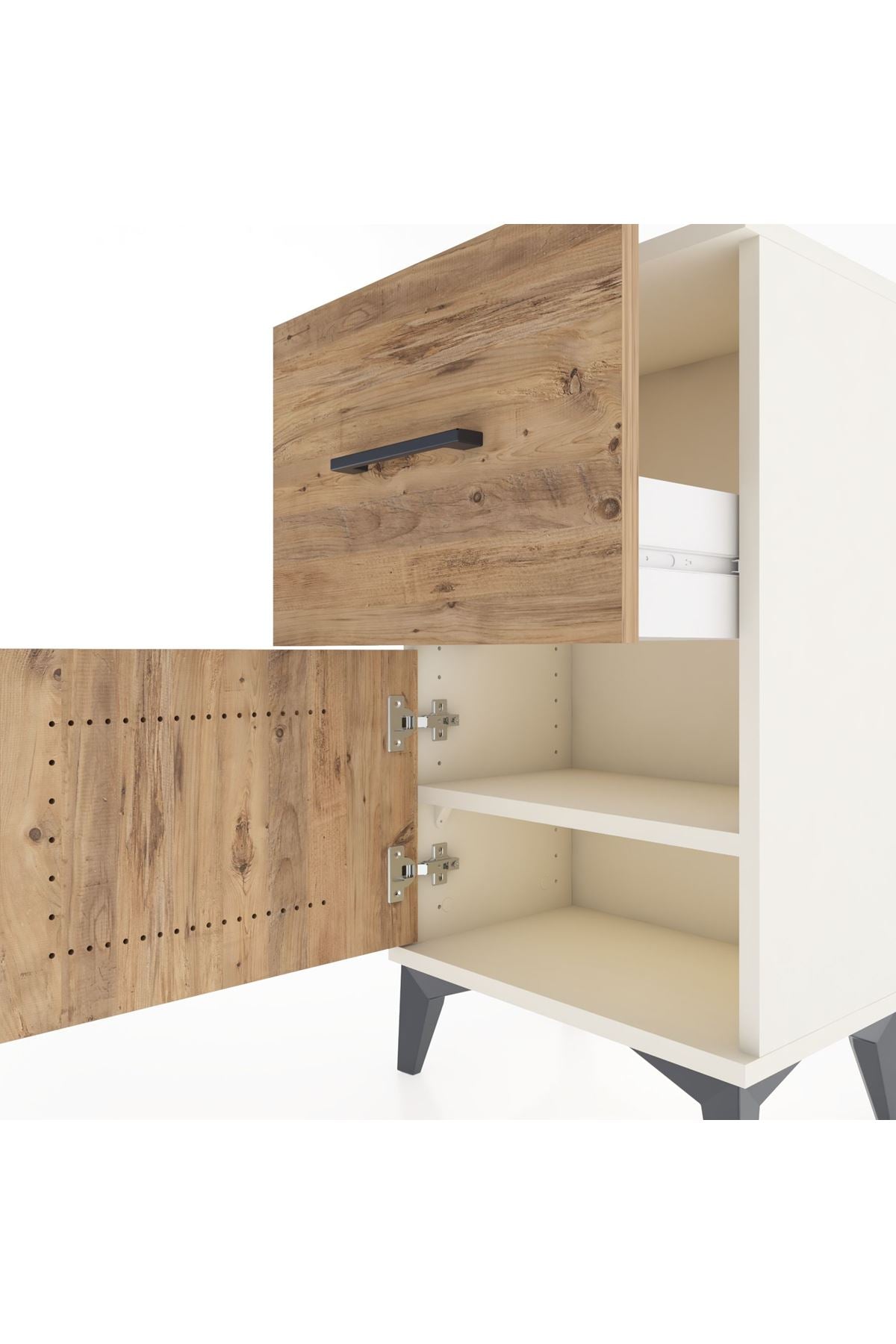Arges Komodin Tek Raflı Tek Çekmeceli Tek Kapaklı 44x30x80 - S08M007V3A