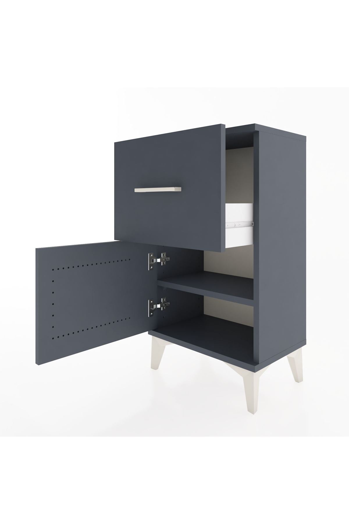 Arges Komodin Tek Raflı Tek Çekmeceli Tek Kapaklı 44x30x80 - S08M007V5A