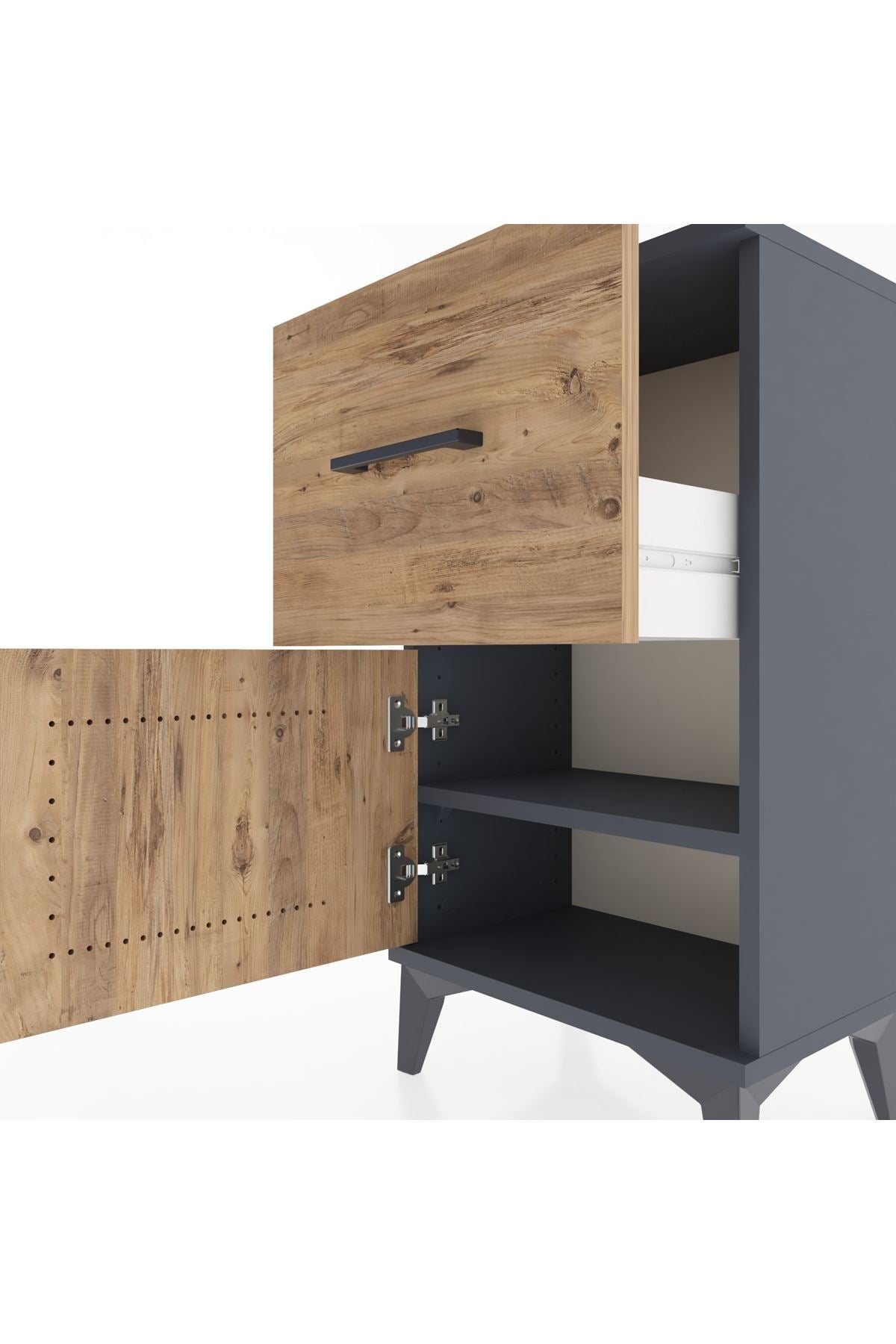 Arges Komodin Tek Raflı Tek Çekmeceli Tek Kapaklı 44x30x80 - S08M007V6A