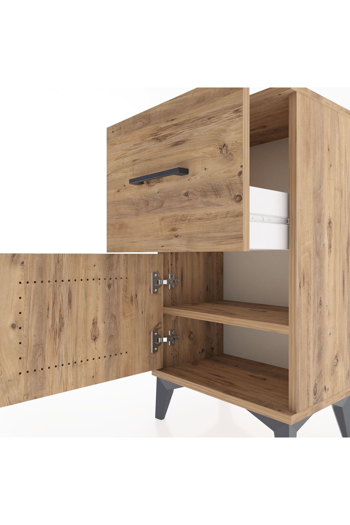Arges Komodin Tek Raflı Tek Çekmeceli Tek Kapaklı 44x30x80 - S08M007V9A
