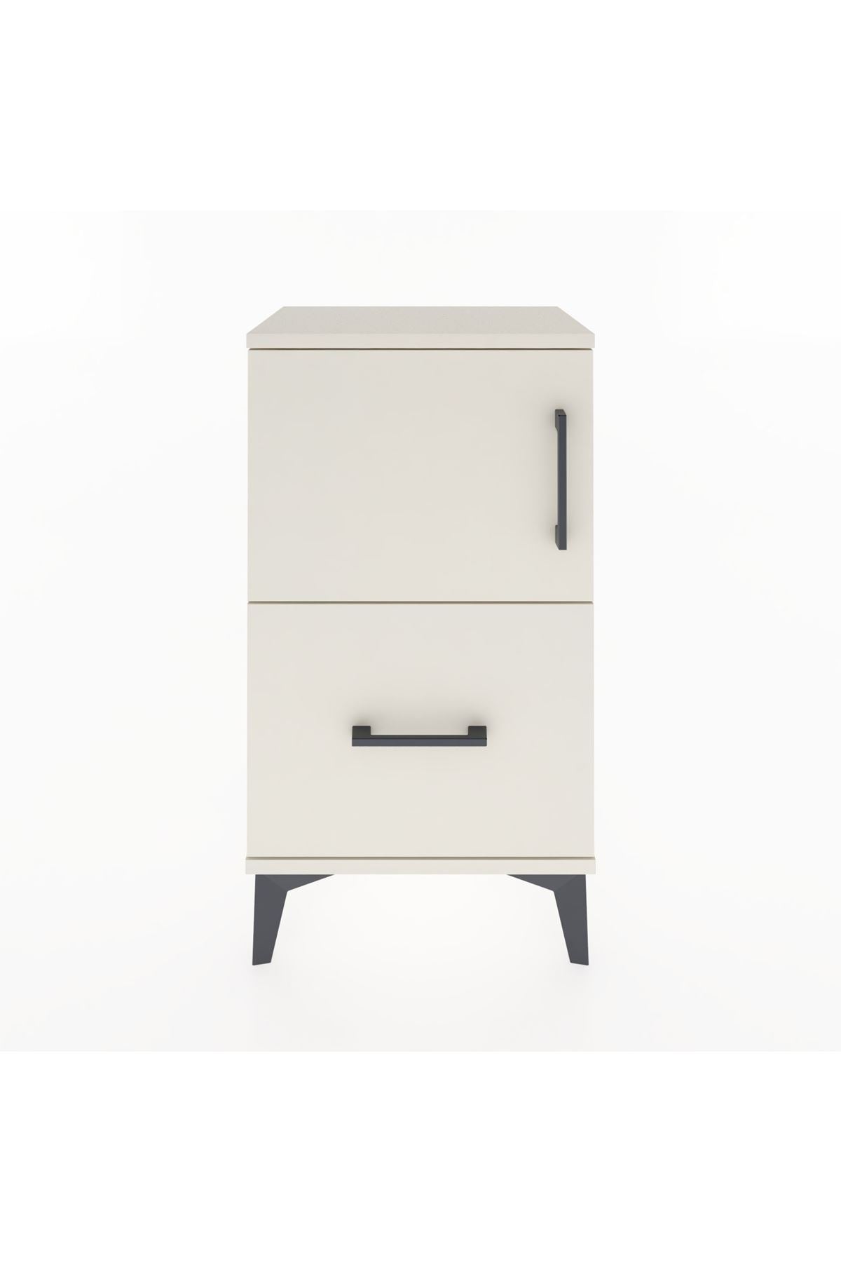 Arges Komodin 2 Raflı Tek Çekmeceli Tek Kapaklı 44x30x80 - S08M008V1A
