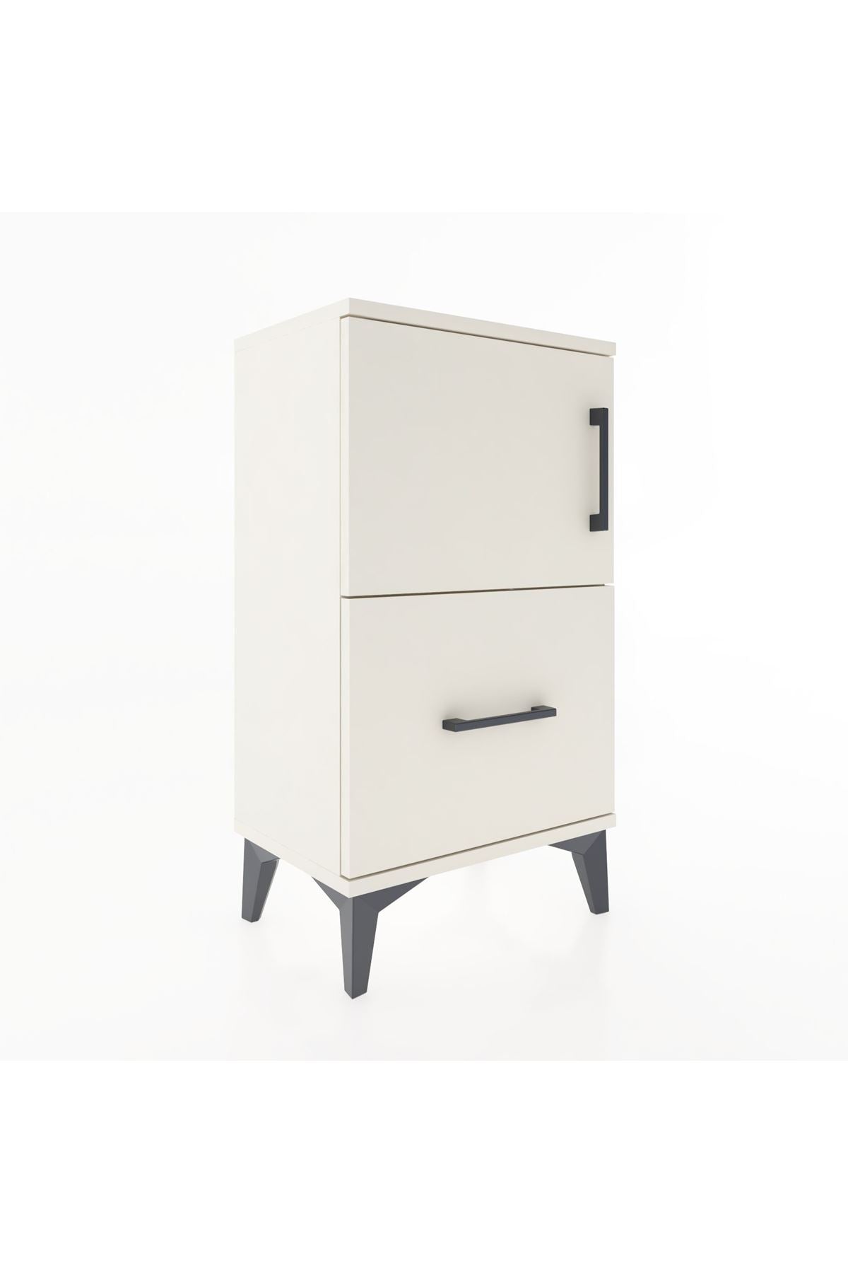 Arges Komodin 2 Raflı Tek Çekmeceli Tek Kapaklı 44x30x80 - S08M008V1A