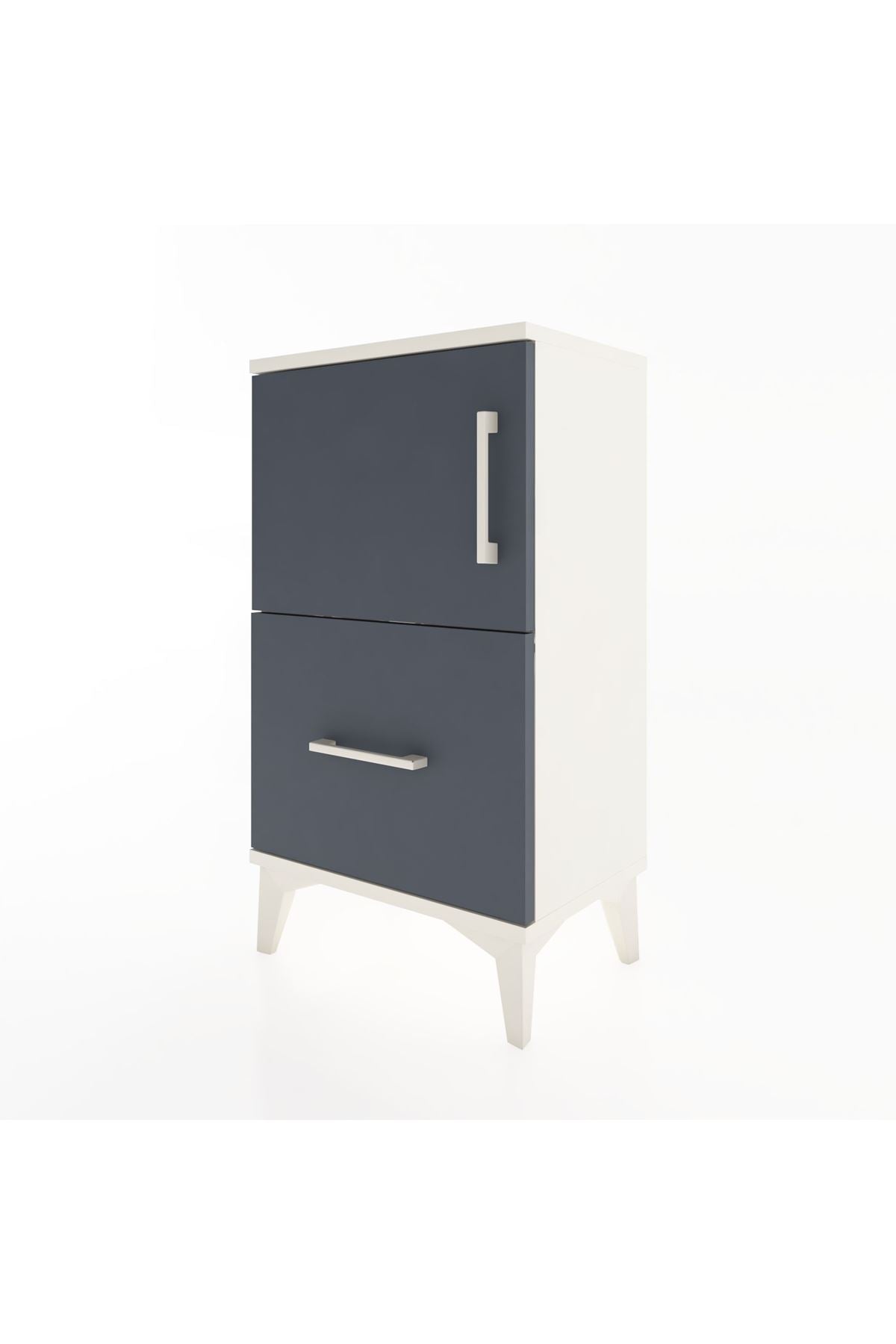 Arges Komodin 2 Raflı Tek Çekmeceli Tek Kapaklı 44x30x80 - S08M008V2A