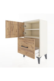 Arges Komodin 2 Raflı Tek Çekmeceli Tek Kapaklı 44x30x80 - S08M008V3A