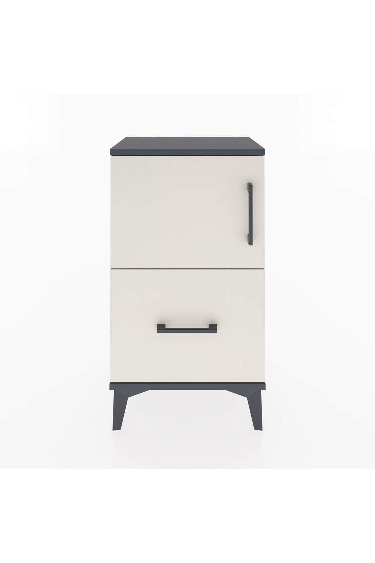 Arges Komodin 2 Raflı Tek Çekmeceli Tek Kapaklı 44x30x80 - S08M008V4A