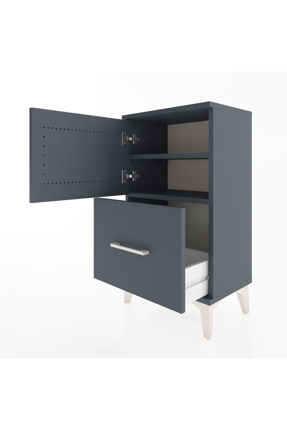 Arges Komodin 2 Raflı Tek Çekmeceli Tek Kapaklı 44x30x80 - S08M008V5A