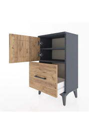 Arges Komodin 2 Raflı Tek Çekmeceli Tek Kapaklı 44x30x80 - S08M008V6A
