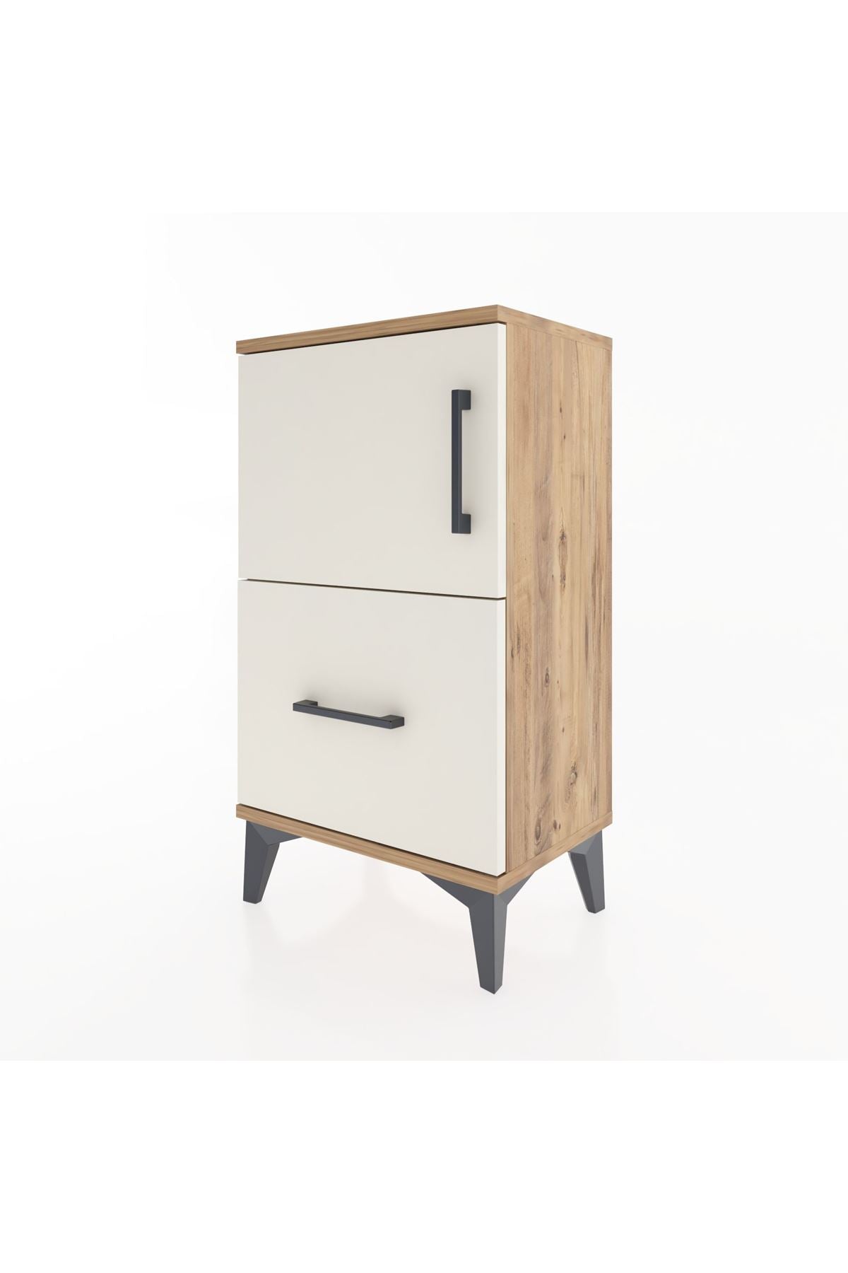Arges Komodin 2 Raflı Tek Çekmeceli Tek Kapaklı 44x30x80 - S08M008V7A