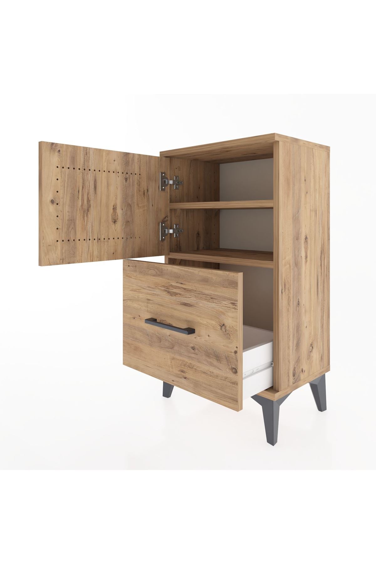 Arges Komodin 2 Raflı Tek Çekmeceli Tek Kapaklı 44x30x80 - S08M008V9A