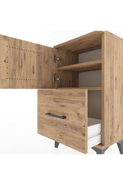 Arges Komodin 2 Raflı Tek Çekmeceli Tek Kapaklı 44x30x80 - S08M008V9A