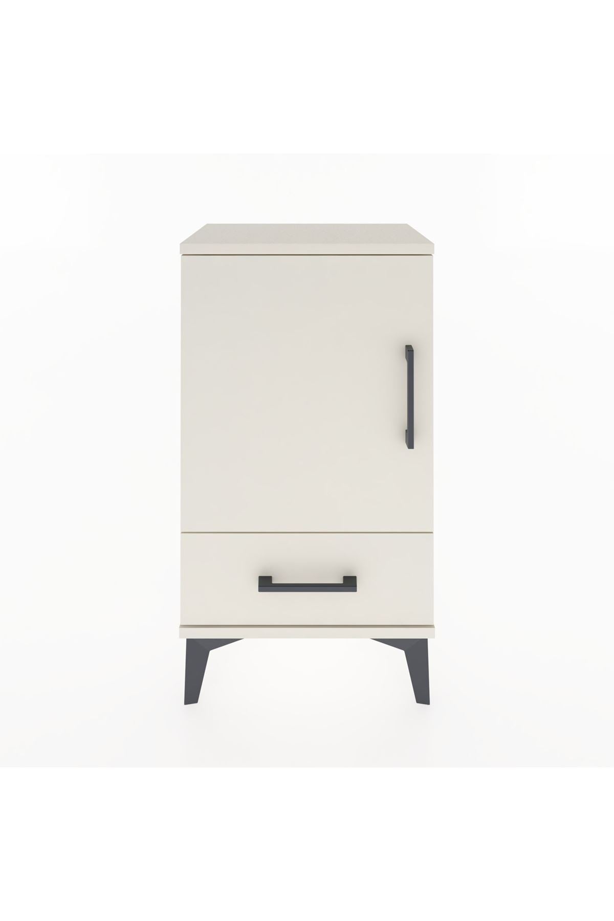 Arges Komodin 2 Raflı Tek Çekmeceli Tek Kapaklı 44x30x80 - S08M009V1A
