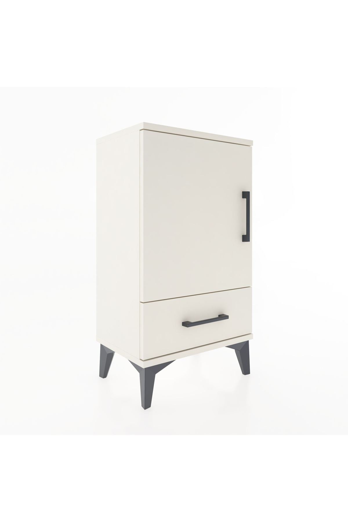 Arges Komodin 2 Raflı Tek Çekmeceli Tek Kapaklı 44x30x80 - S08M009V1A