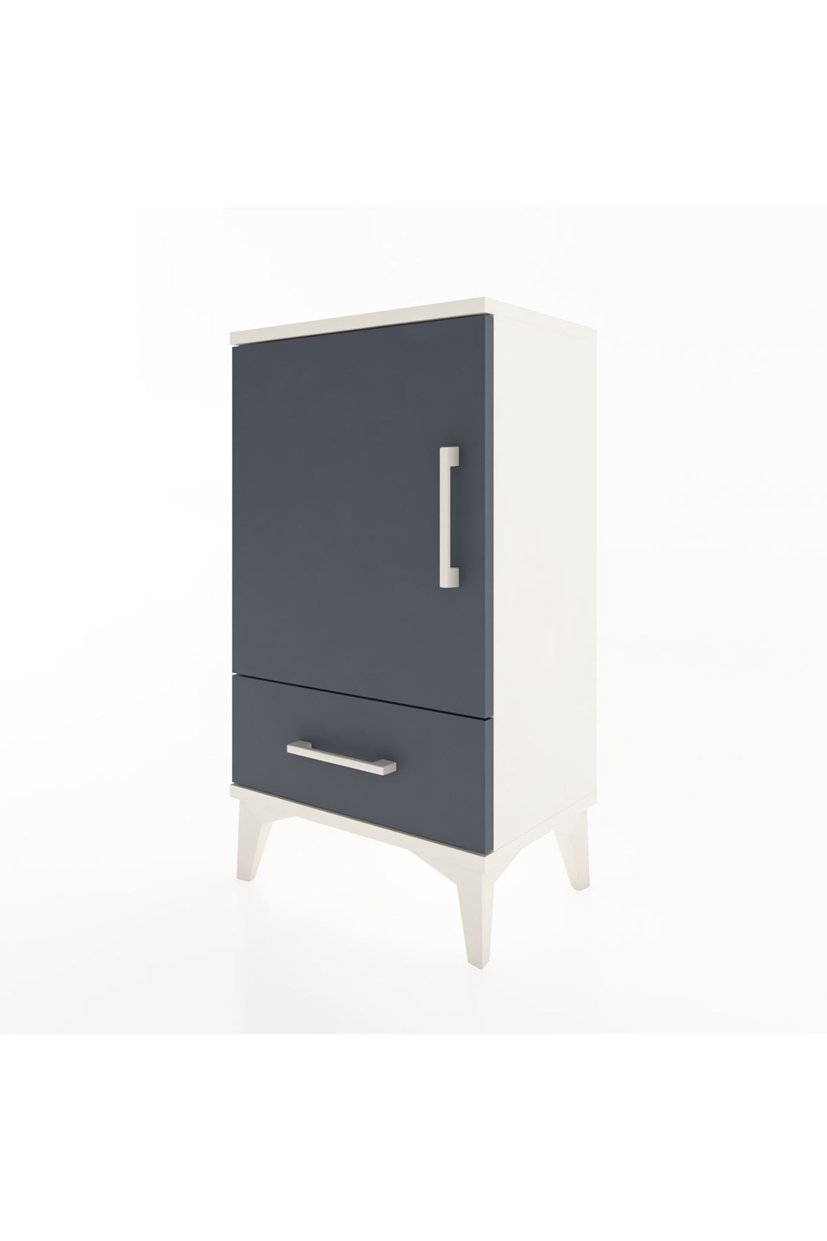 Arges Komodin 2 Raflı Tek Çekmeceli Tek Kapaklı 44x30x80 - S08M009V2A