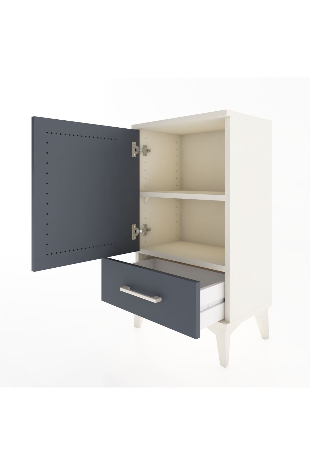 Arges Komodin 2 Raflı Tek Çekmeceli Tek Kapaklı 44x30x80 - S08M009V2A