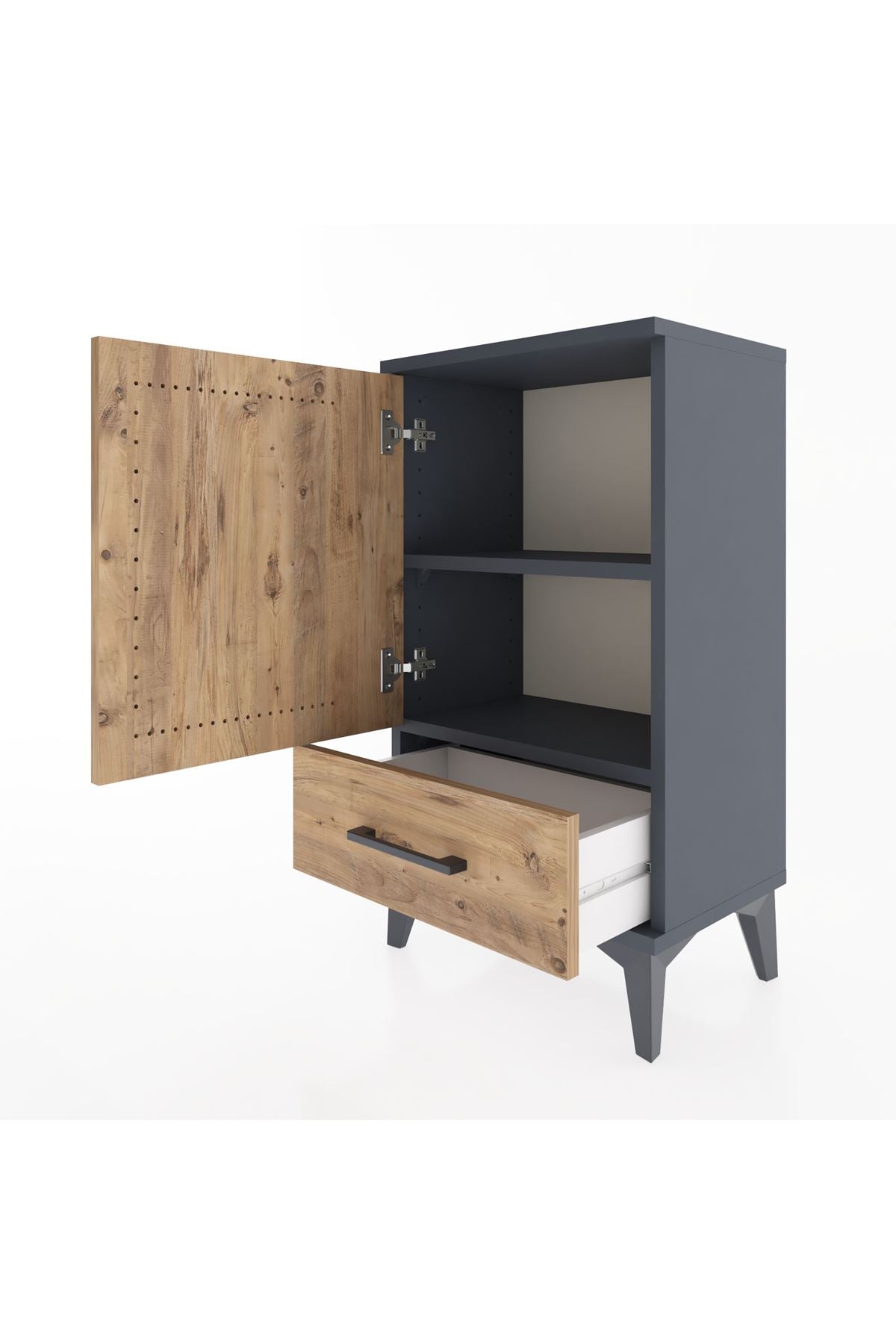 Arges Komodin 2 Raflı Tek Çekmeceli Tek Kapaklı 44x30x80 - S08M009V6A