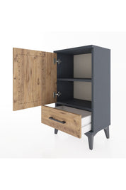 Arges Komodin 2 Raflı Tek Çekmeceli Tek Kapaklı 44x30x80 - S08M009V6A