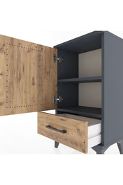 Arges Komodin 2 Raflı Tek Çekmeceli Tek Kapaklı 44x30x80 - S08M009V6A