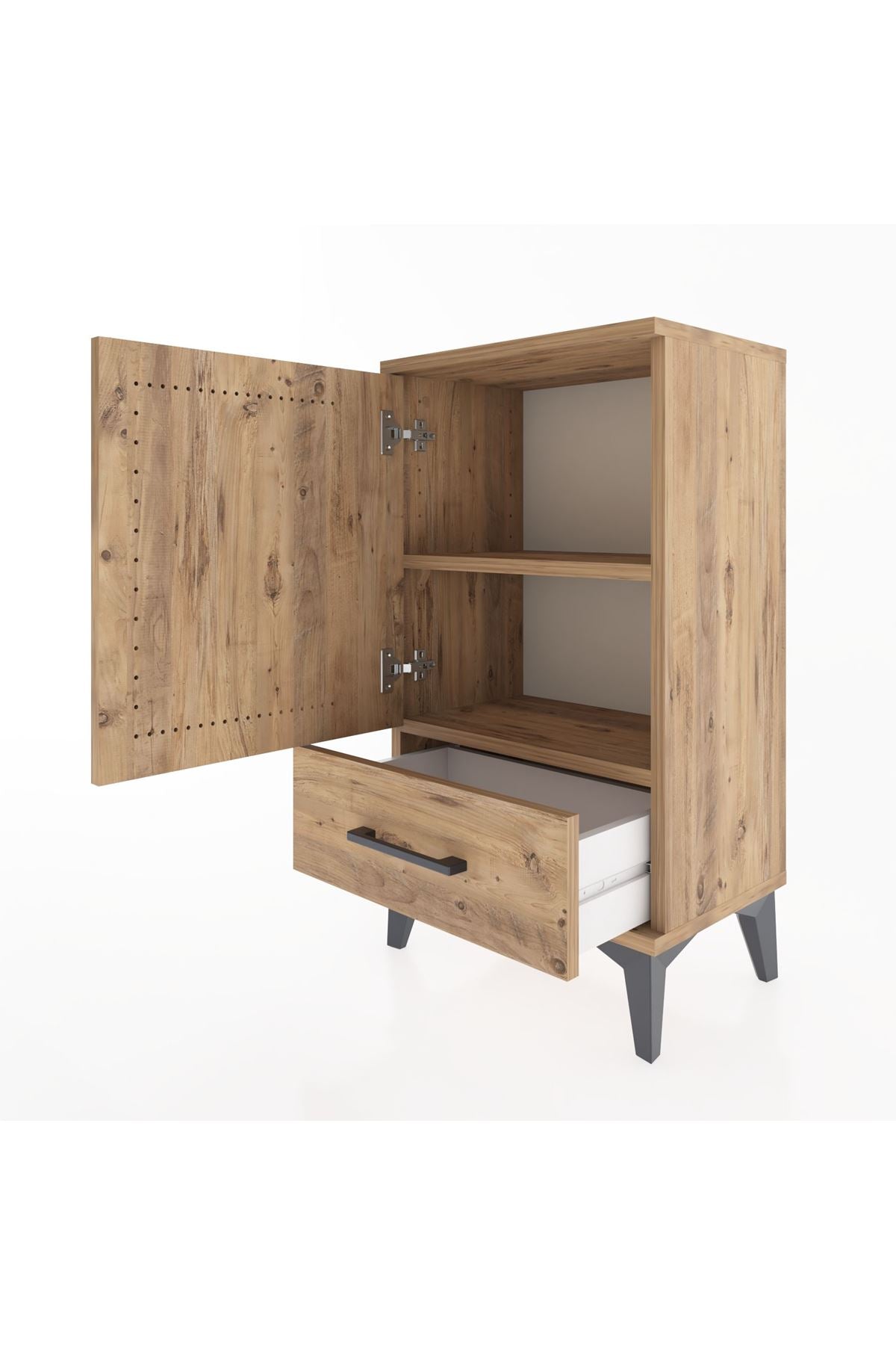 Arges Komodin 2 Raflı Tek Çekmeceli Tek Kapaklı 44x30x80 - S08M009V9A