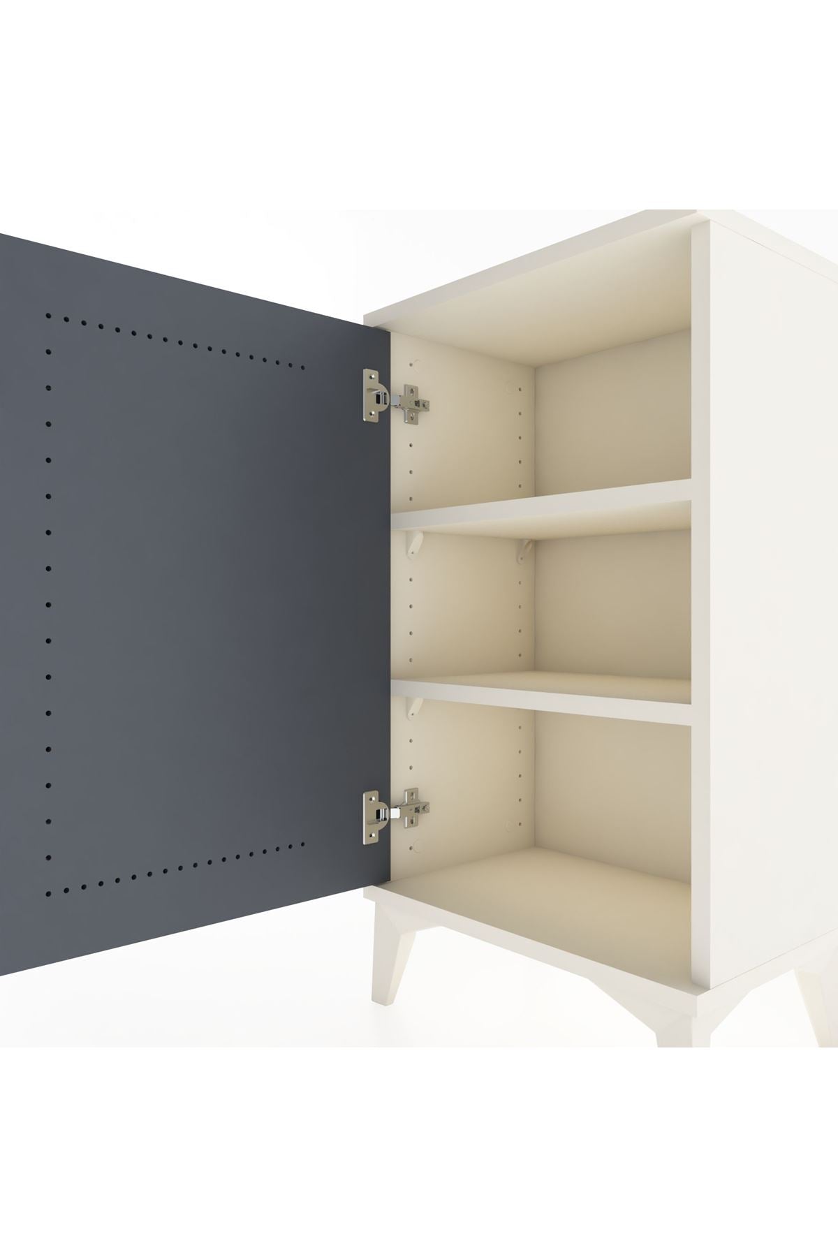 Arges Komodin 2 Raflı Tek Kapaklı 44x30x80 - S08M011V2A