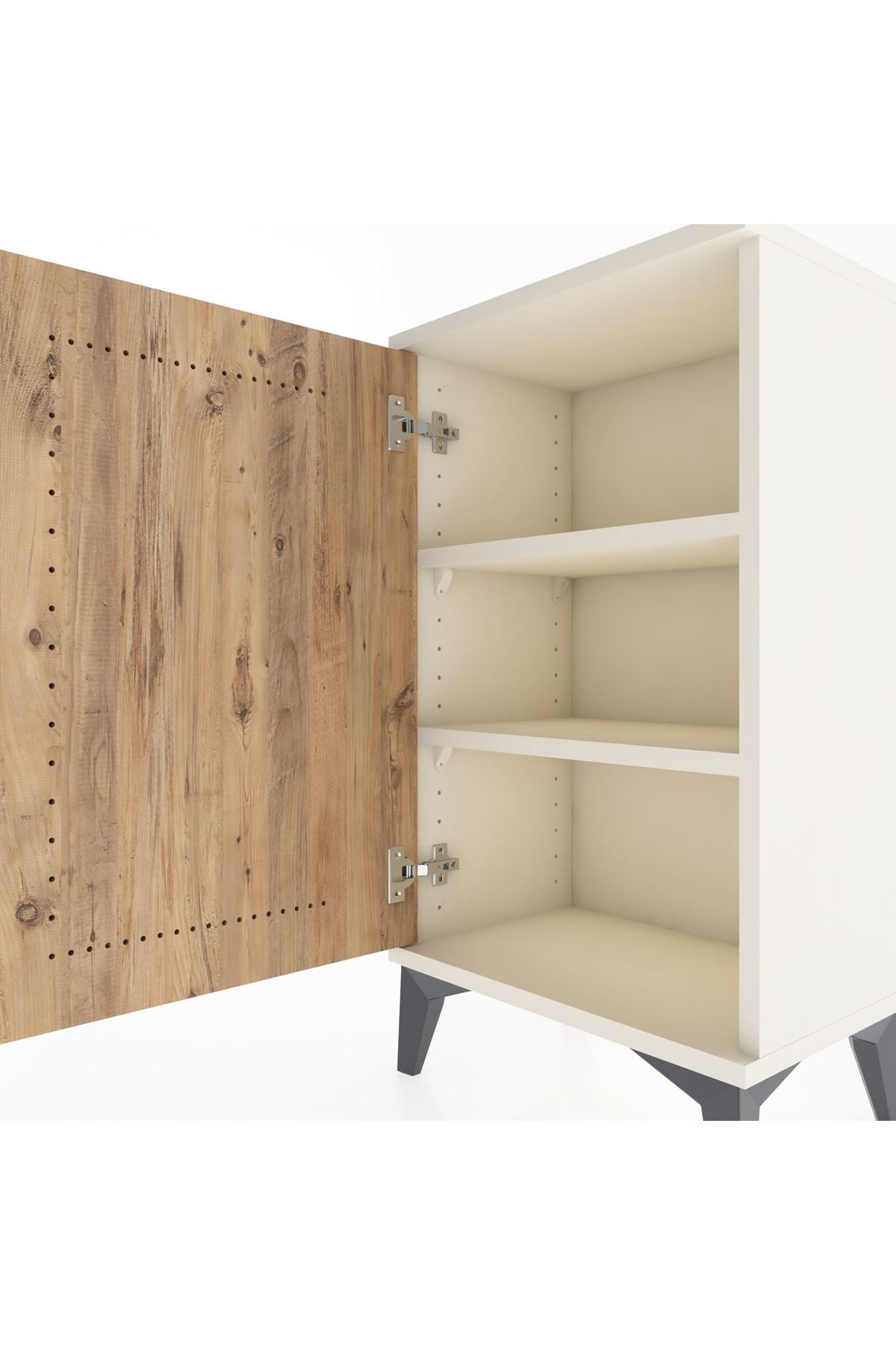 Arges Komodin 2 Raflı Tek Kapaklı 44x30x80 - S08M011V3A