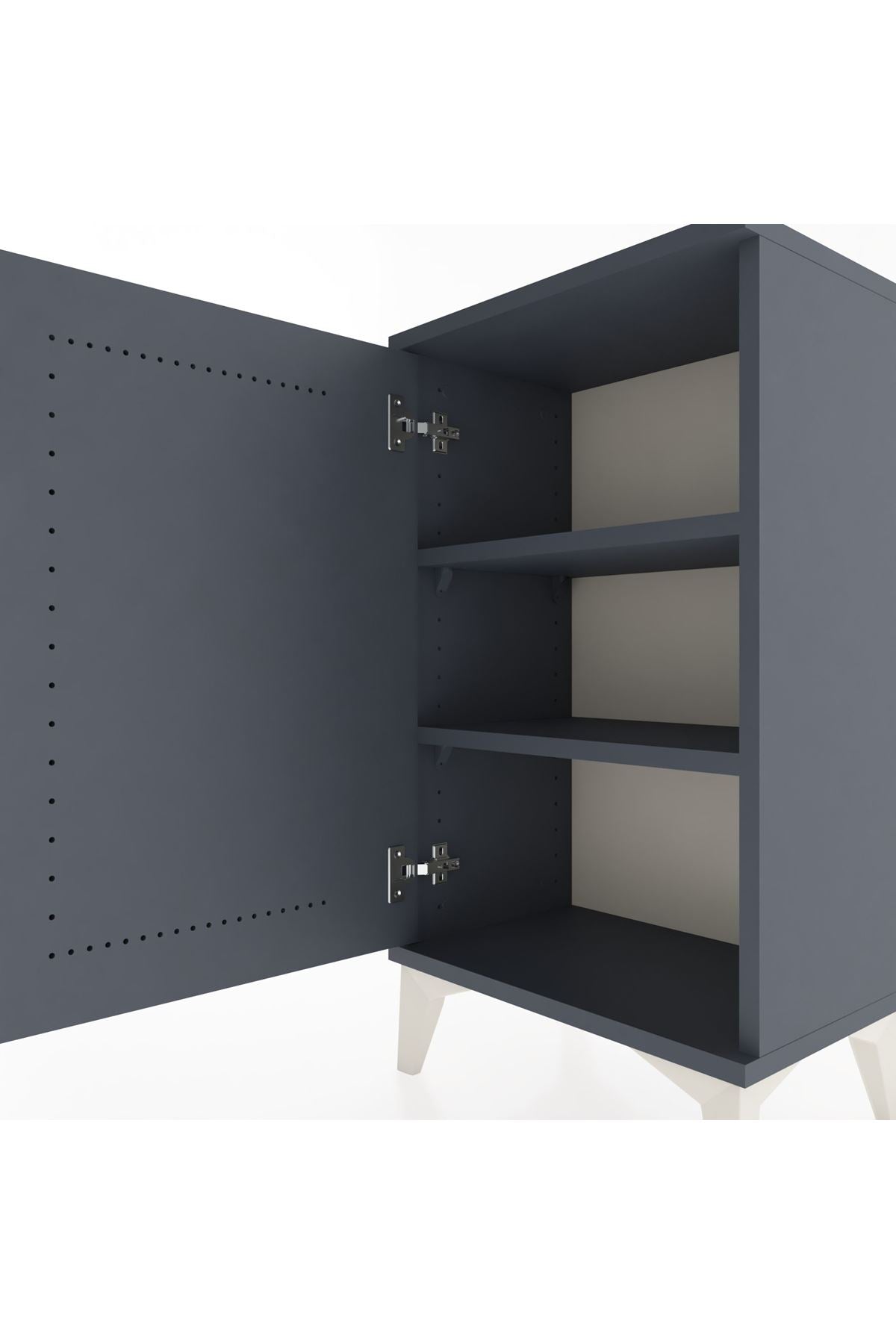 Arges Komodin 2 Raflı Tek Kapaklı 44x30x80 - S08M011V5A
