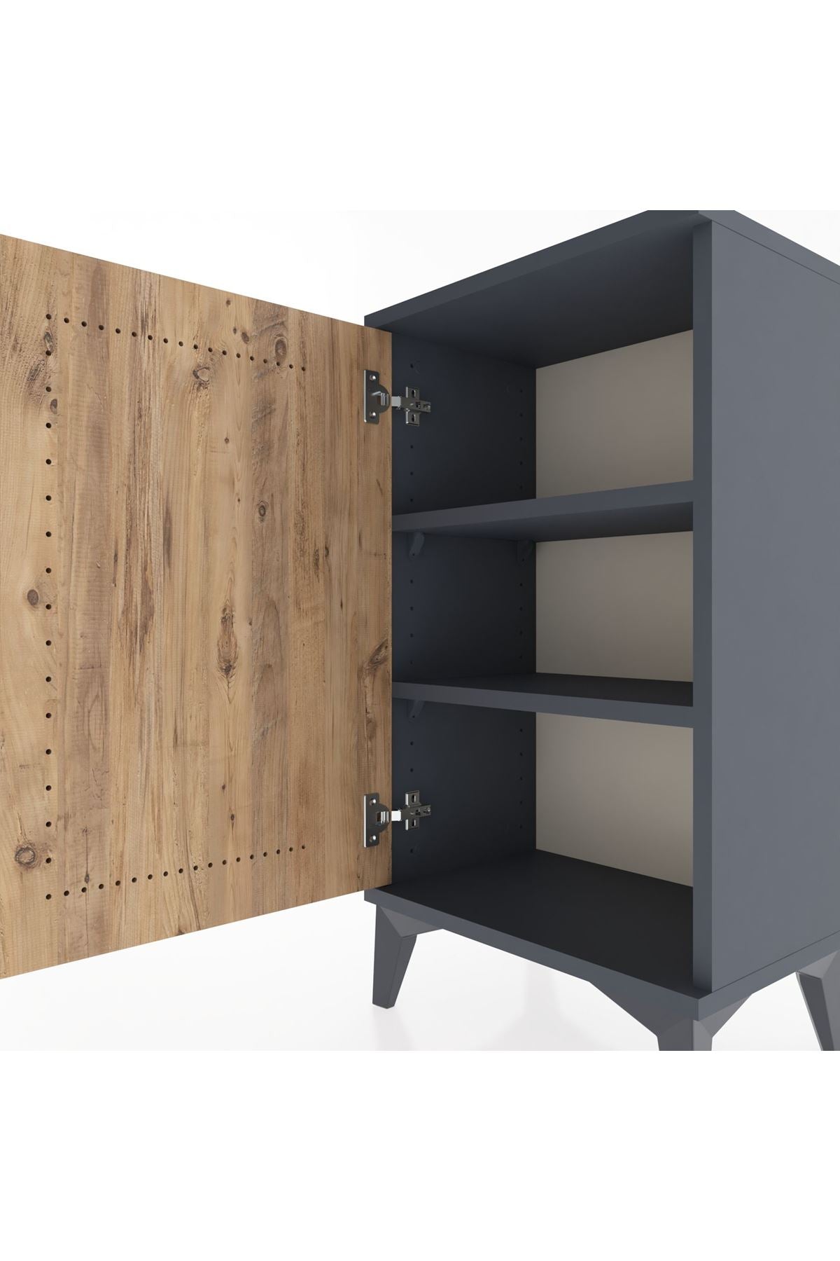 Arges Komodin 2 Raflı Tek Kapaklı 44x30x80 - S08M011V6A