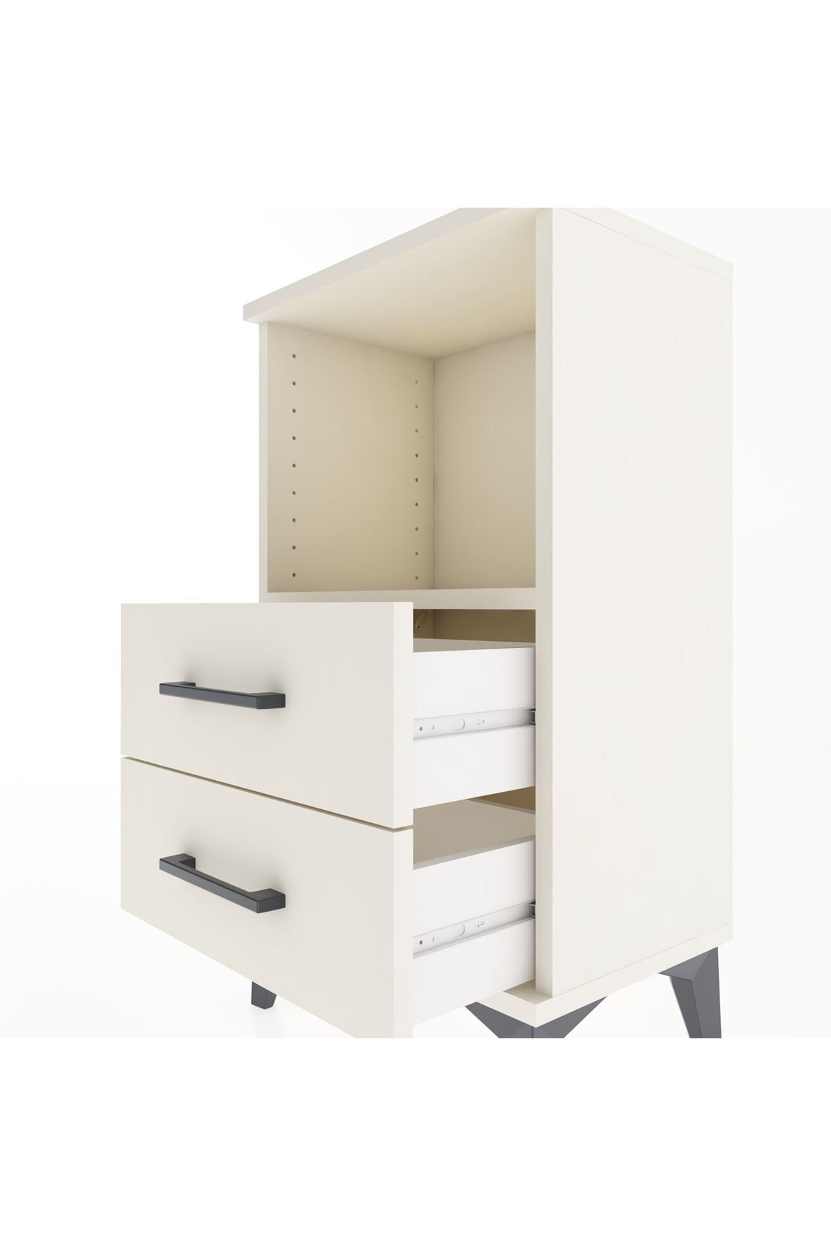 Arges Komodin Tek Raflı 2 Çekmeceli 44x30x80 - S08M014V1A
