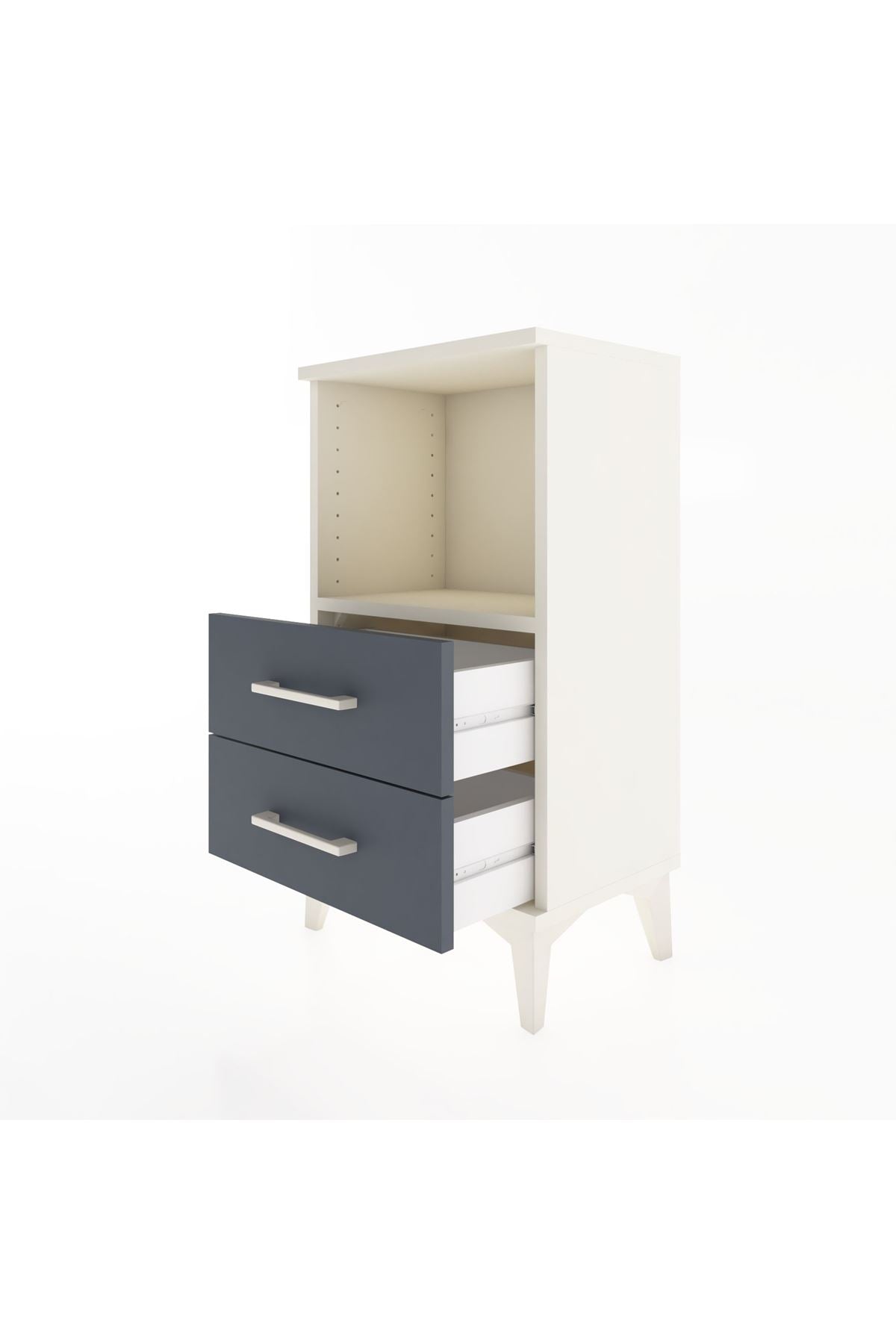 Arges Komodin Tek Raflı 2 Çekmeceli 44x30x80 - S08M014V2A