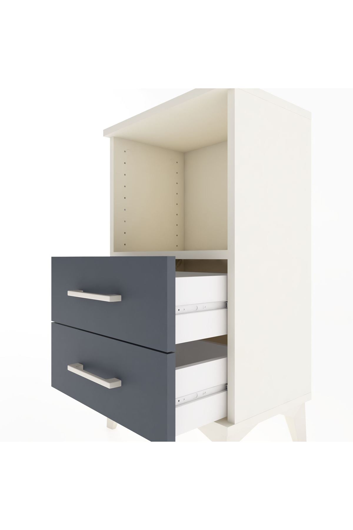 Arges Komodin Tek Raflı 2 Çekmeceli 44x30x80 - S08M014V2A