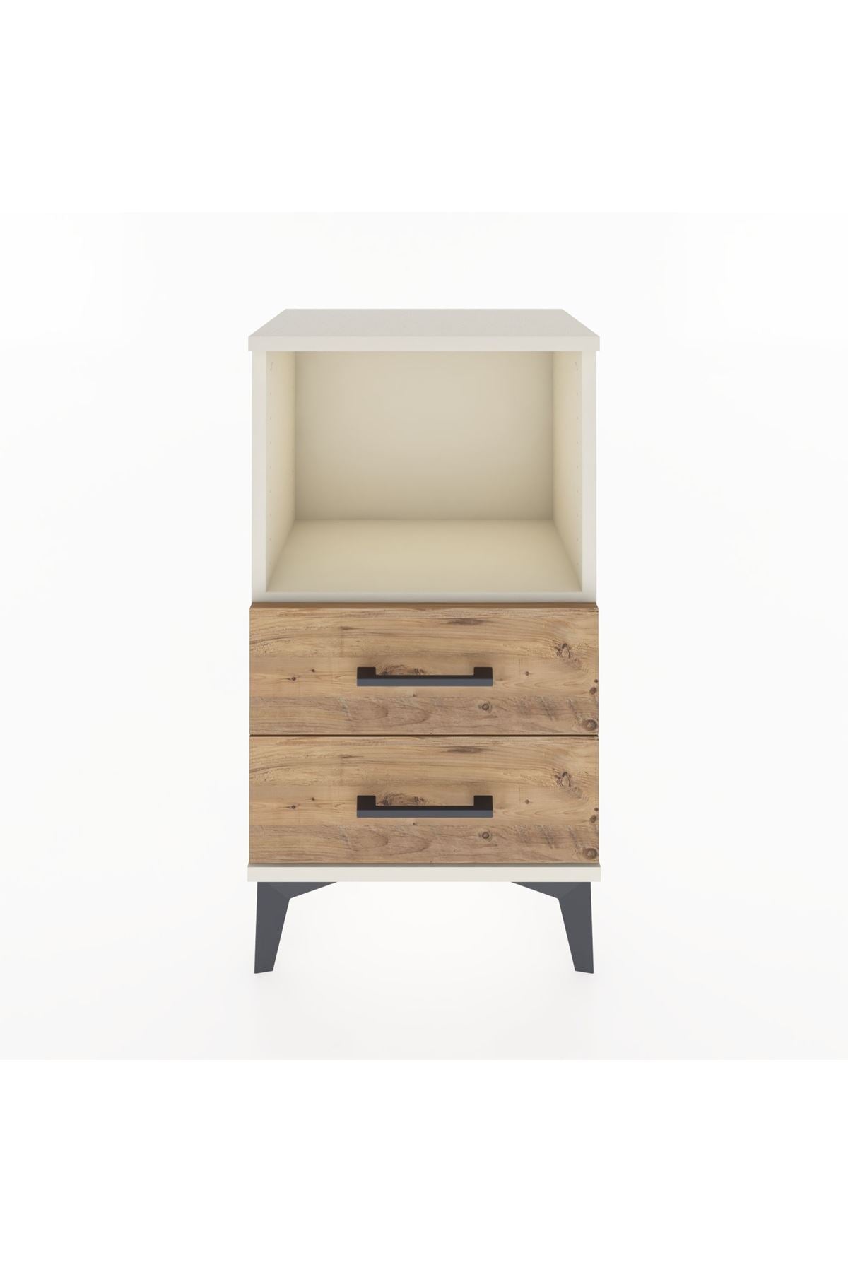 Arges Komodin Tek Raflı 2 Çekmeceli 44x30x80 - S08M014V3A