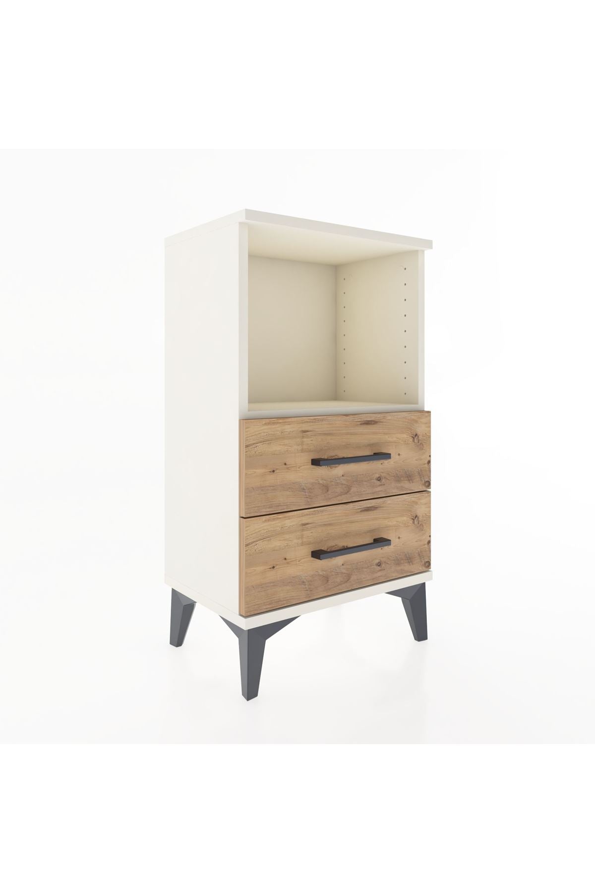 Arges Komodin Tek Raflı 2 Çekmeceli 44x30x80 - S08M014V3A