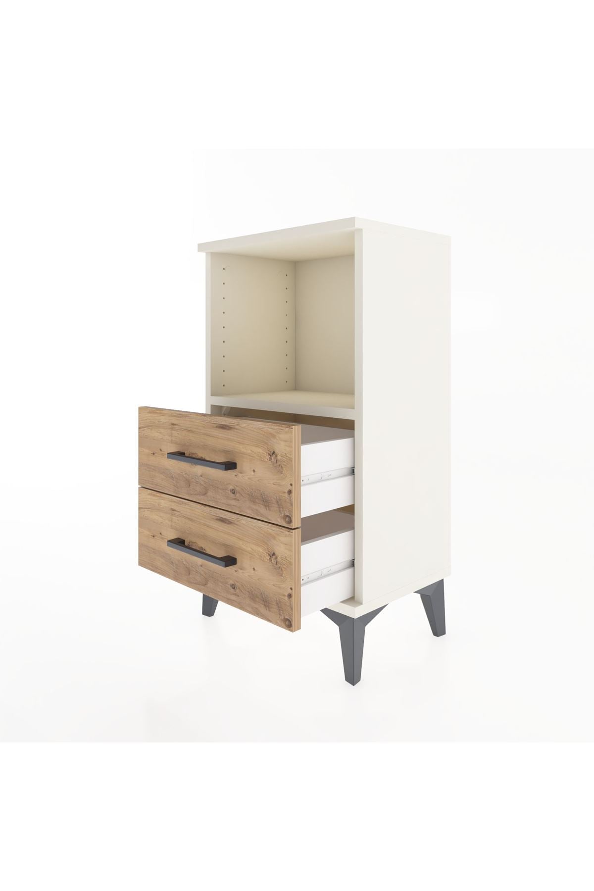 Arges Komodin Tek Raflı 2 Çekmeceli 44x30x80 - S08M014V3A