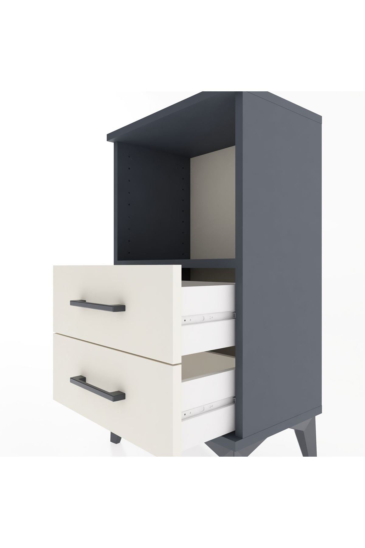 Arges Komodin Tek Raflı 2 Çekmeceli 44x30x80 - S08M014V4A