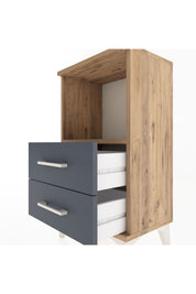 Arges Komodin Tek Raflı 2 Çekmeceli 44x30x80 - S08M014V8A
