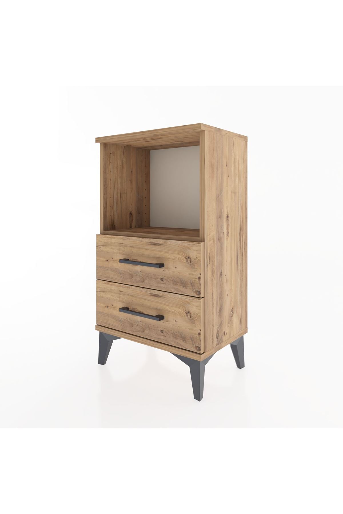 Arges Komodin Tek Raflı 2 Çekmeceli 44x30x80 - S08M014V9A