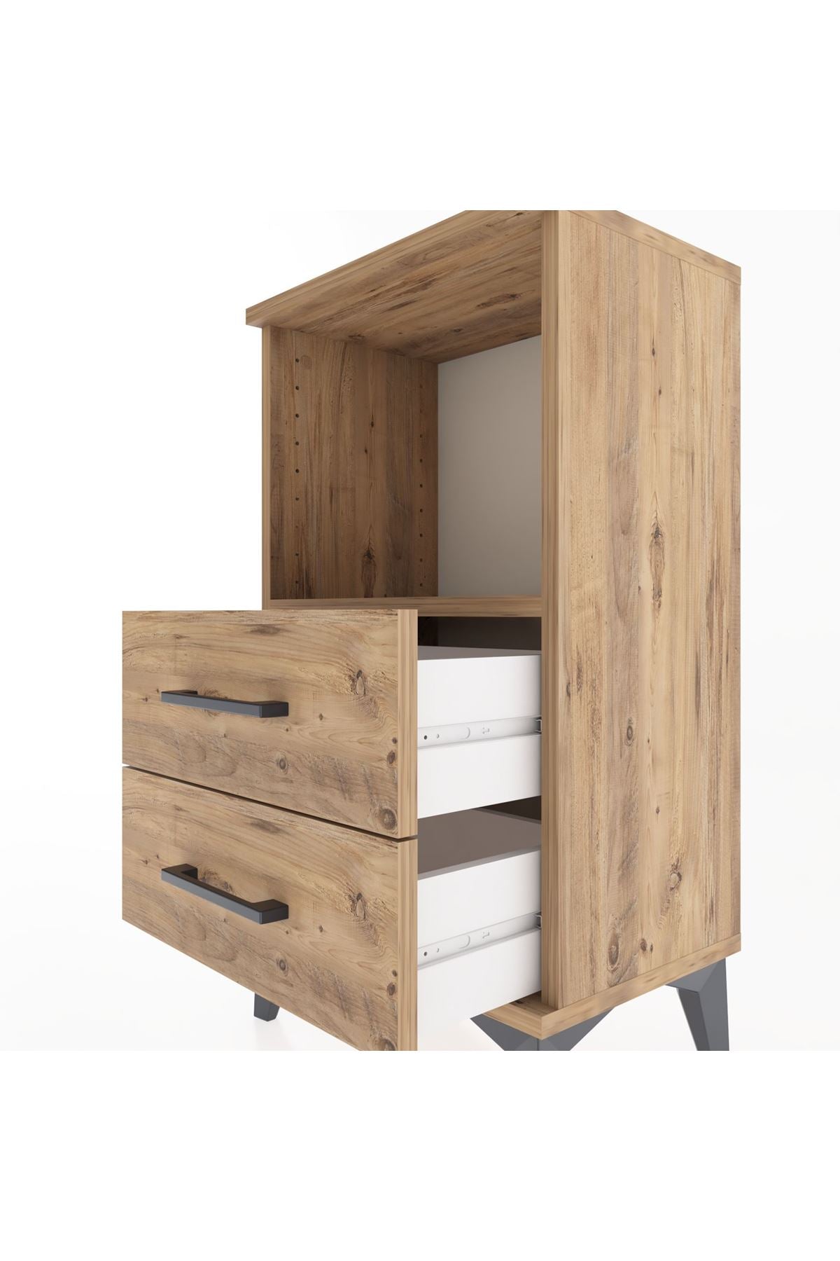 Arges Komodin Tek Raflı 2 Çekmeceli 44x30x80 - S08M014V9A