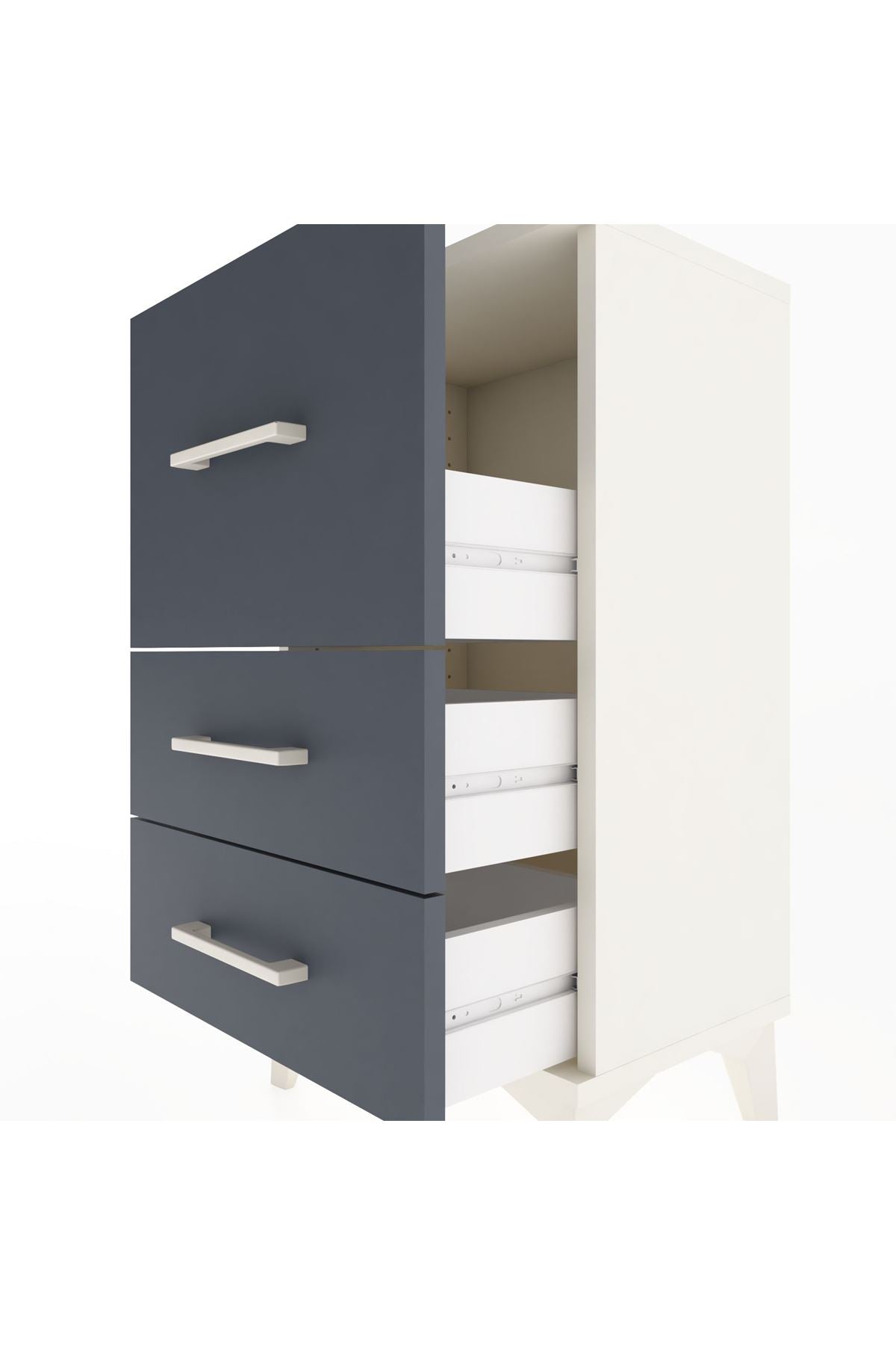 Arges Komodin 3 Çekmeceli 44x30x80 - S08M015V2A