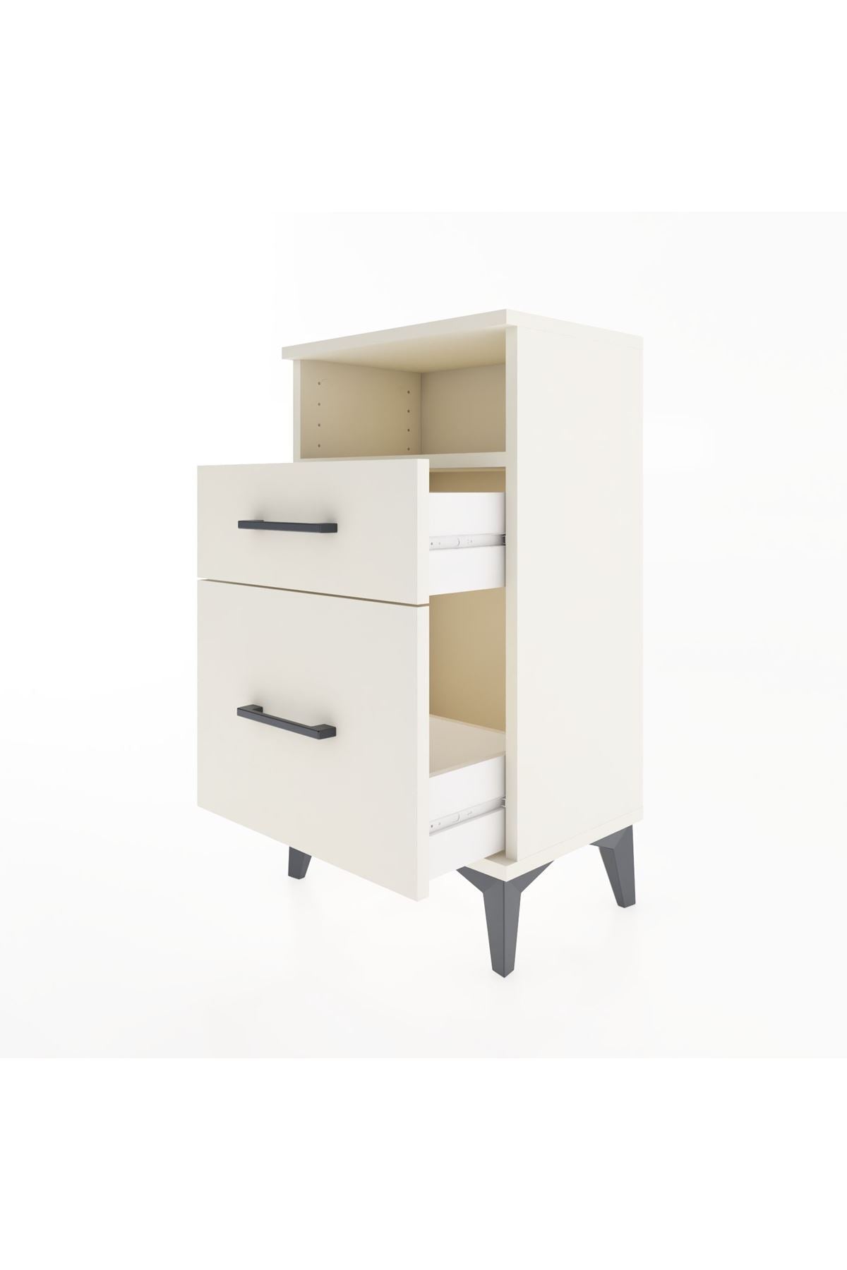 Arges Komodin Tek Raflı 2 Çekmeceli 44x30x80 - S08M017V1A
