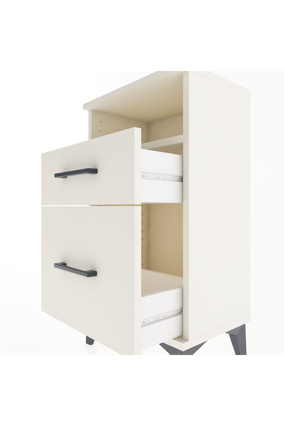 Arges Komodin Tek Raflı 2 Çekmeceli 44x30x80 - S08M017V1A