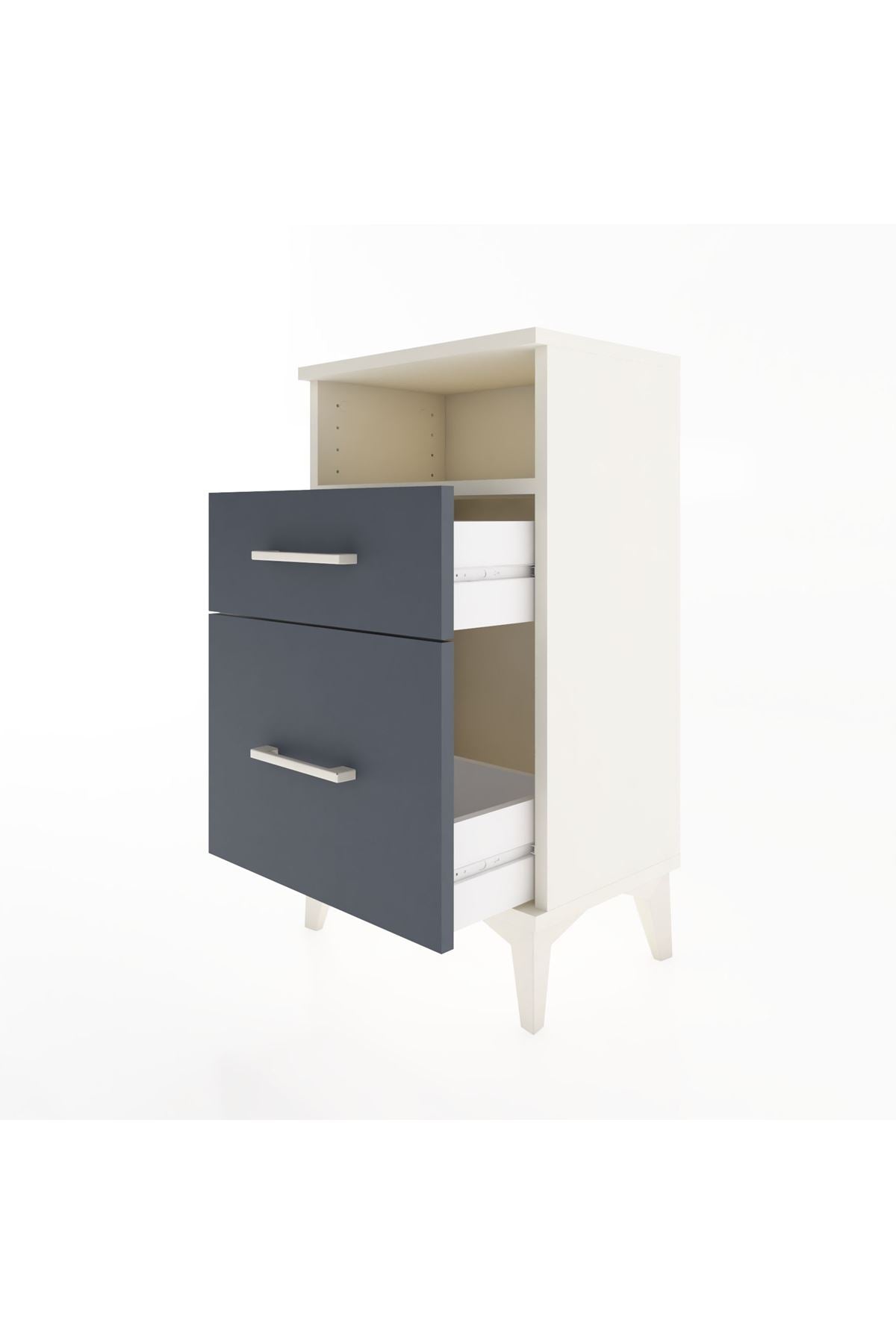 Arges Komodin Tek Raflı 2 Çekmeceli 44x30x80 - S08M017V2A