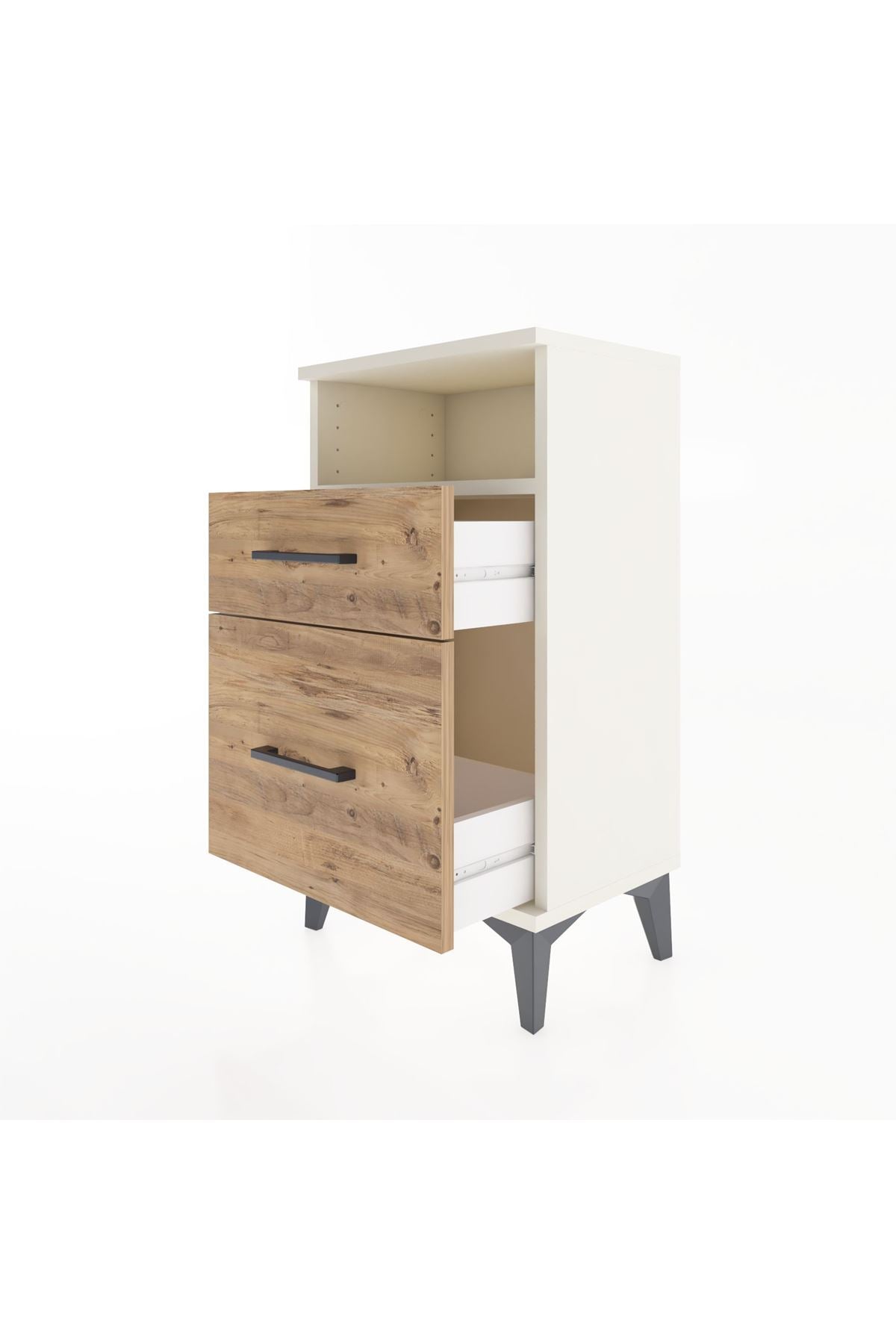 Arges Komodin Tek Raflı 2 Çekmeceli 44x30x80 - S08M017V3A