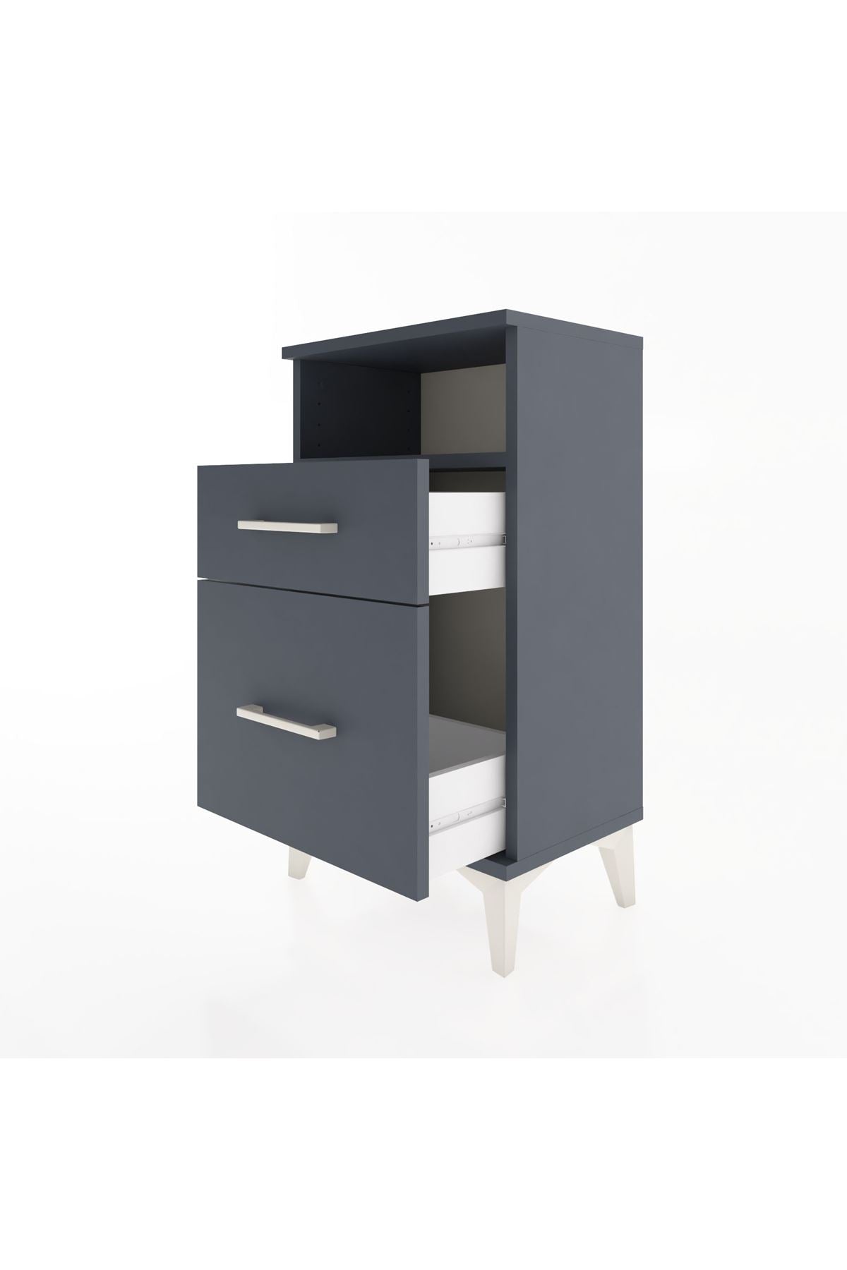 Arges Komodin Tek Raflı 2 Çekmeceli 44x30x80 - S08M017V5A