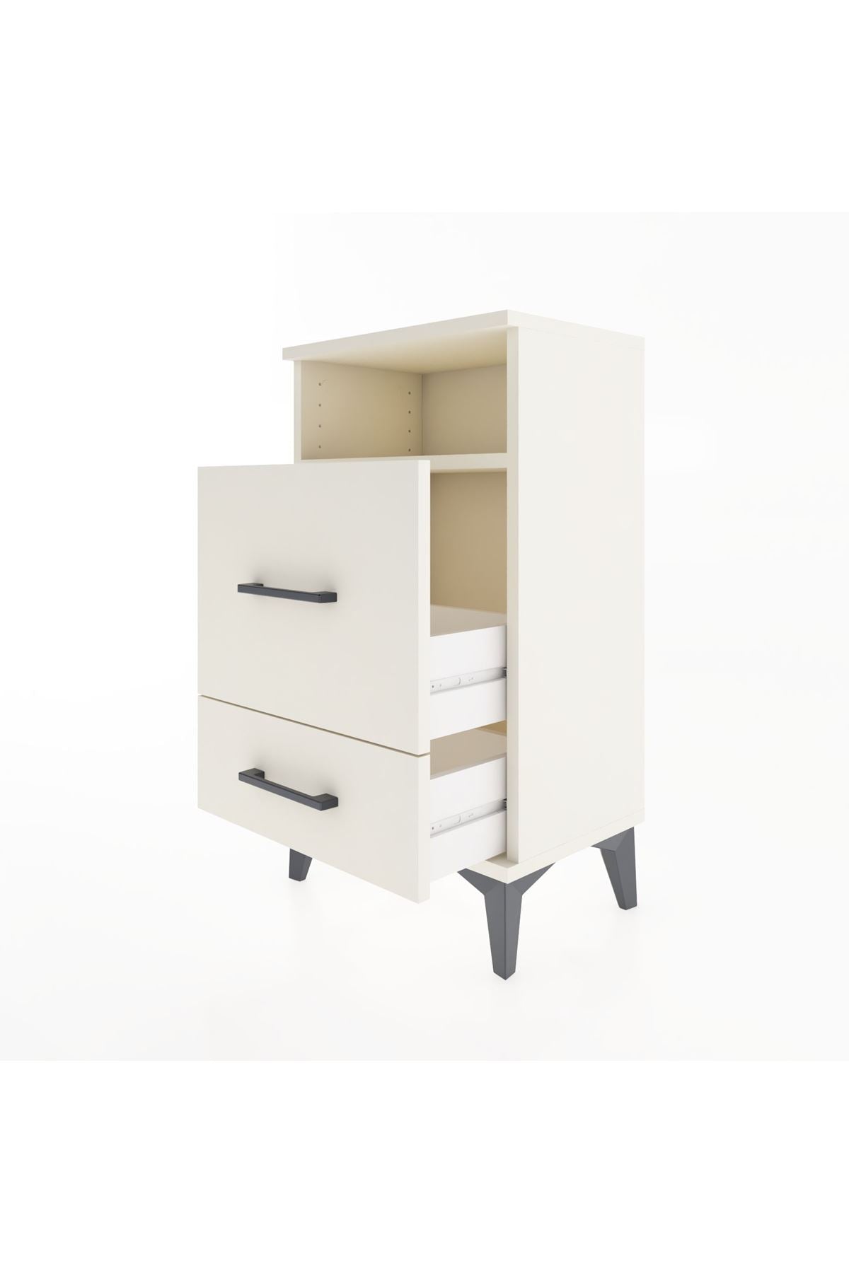 Arges Komodin Tek Raflı 2 Çekmeceli 44x30x80 - S08M018V1A
