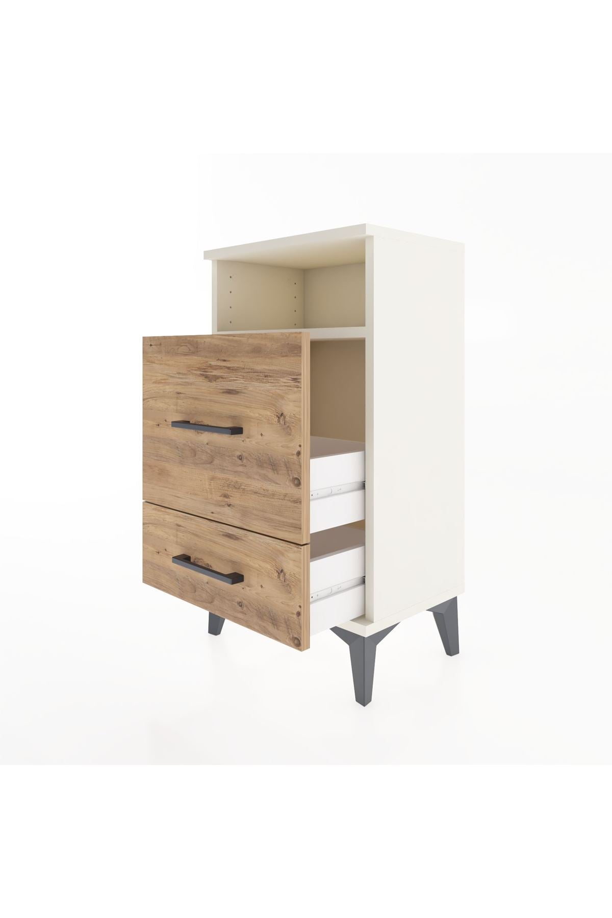 Arges Komodin Tek Raflı 2 Çekmeceli 44x30x80 - S08M018V3A