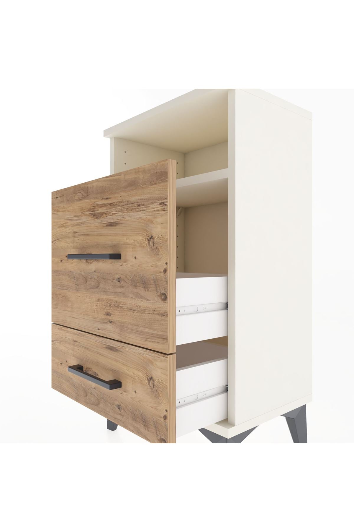 Arges Komodin Tek Raflı 2 Çekmeceli 44x30x80 - S08M018V3A