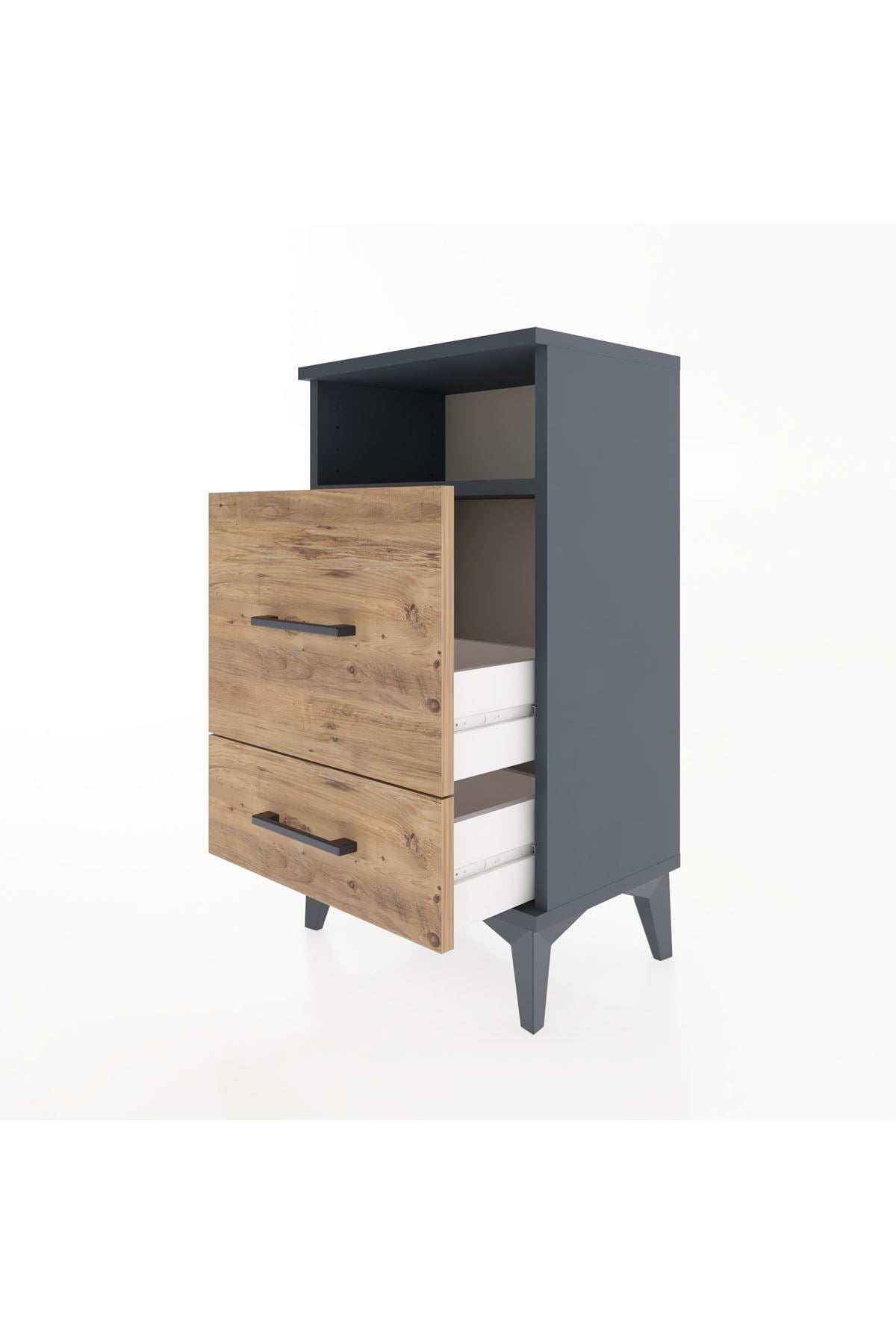Arges Komodin Tek Raflı 2 Çekmeceli 44x30x80 - S08M018V6A