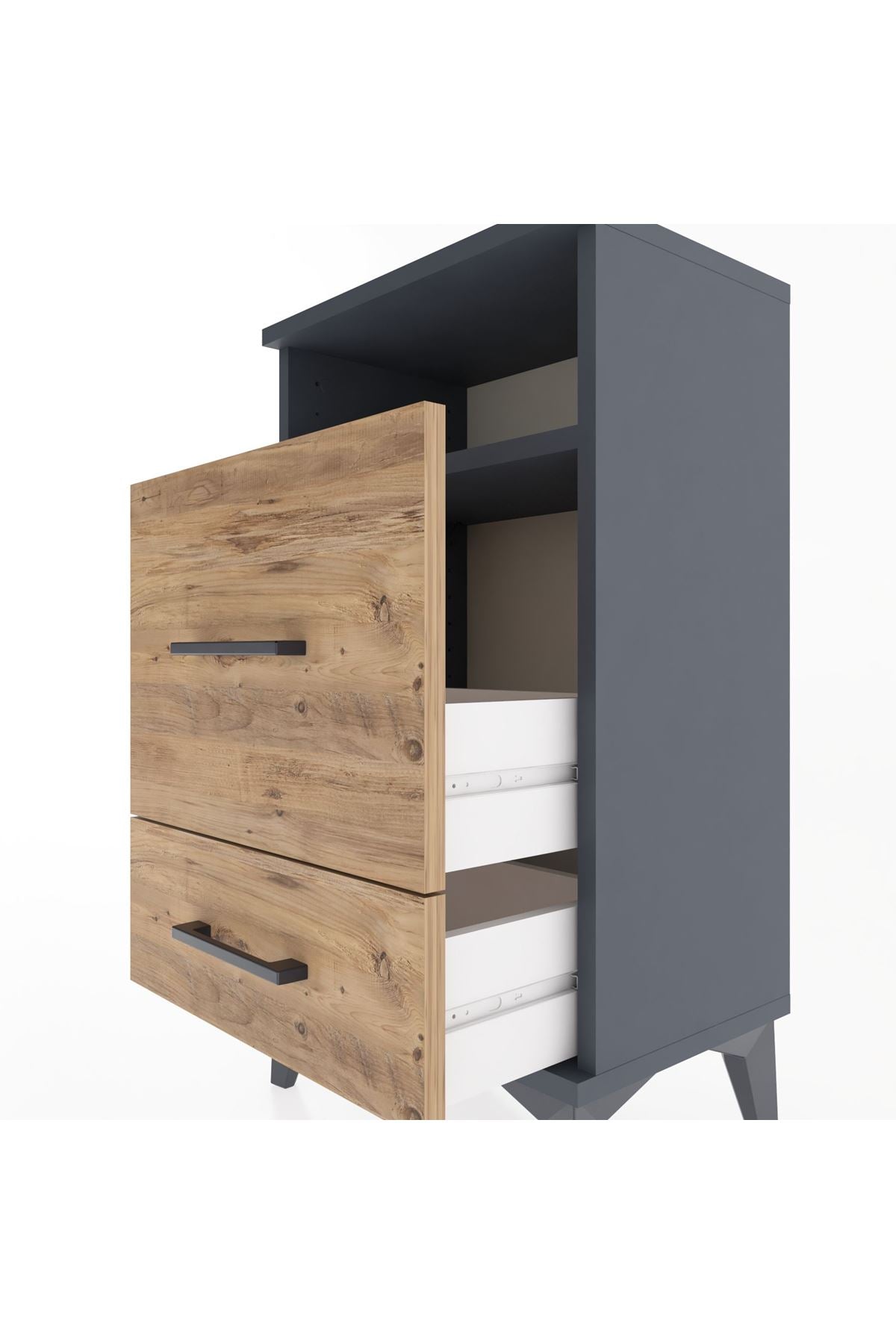Arges Komodin Tek Raflı 2 Çekmeceli 44x30x80 - S08M018V6A