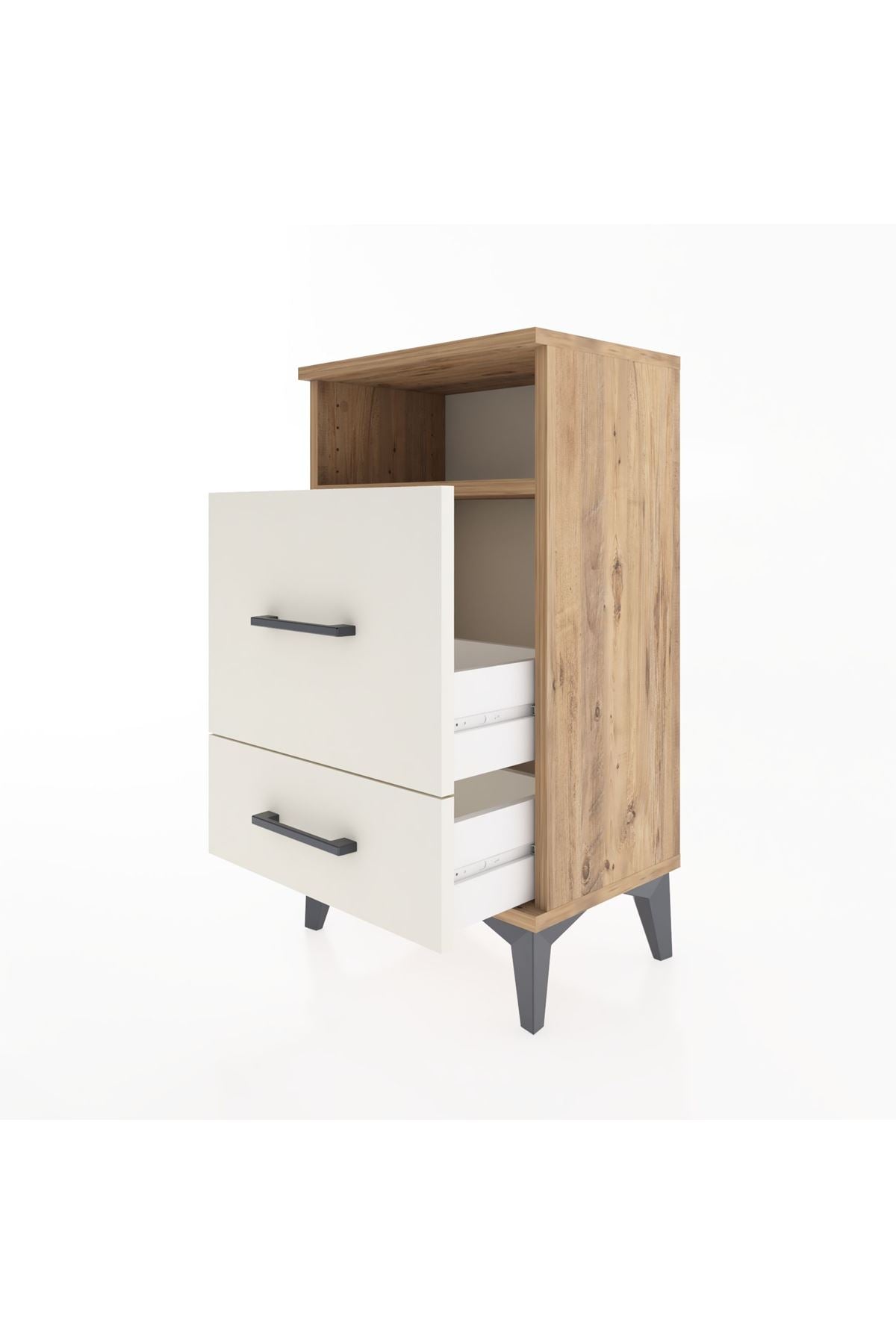 Arges Komodin Tek Raflı 2 Çekmeceli 44x30x80 - S08M018V7A