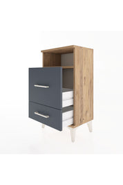 Arges Komodin Tek Raflı 2 Çekmeceli 44x30x80 - S08M018V8A