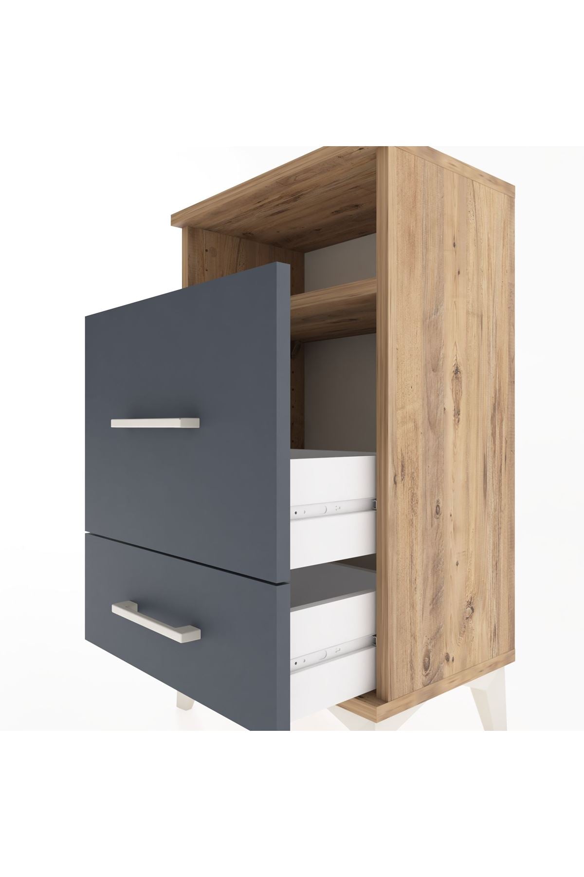 Arges Komodin Tek Raflı 2 Çekmeceli 44x30x80 - S08M018V8A